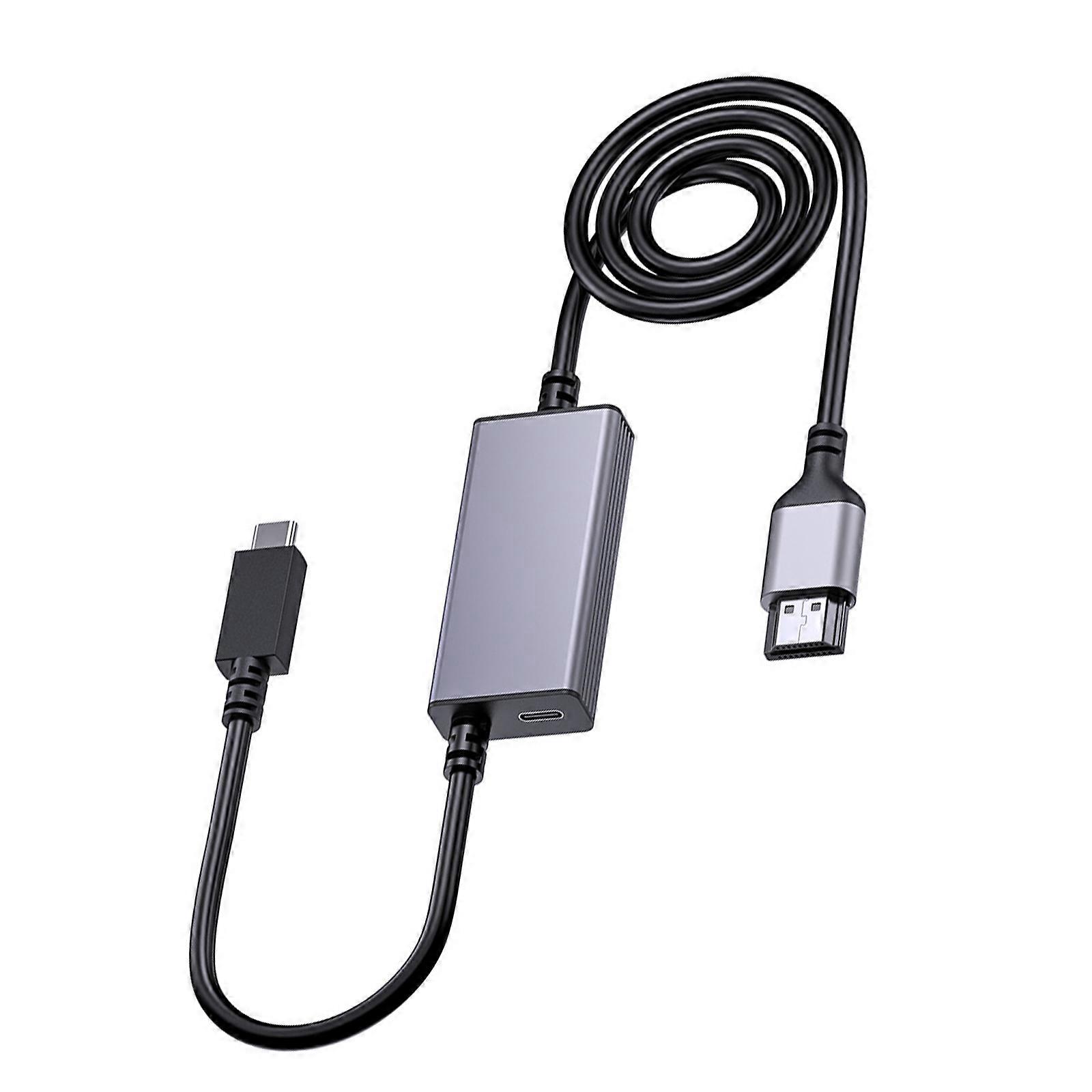 4K USB C to Hdmis Adapter with PD60W Charging for Laptop Tablet Double Monitor Setups for Gaming Devices Laptops Multicolor