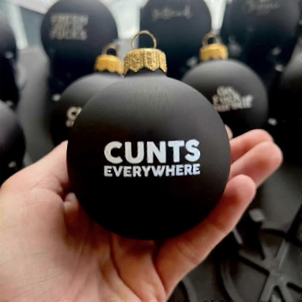 Humorous Xmas Decorations - 12 Sweary Ball Ornaments for Christmas Tree