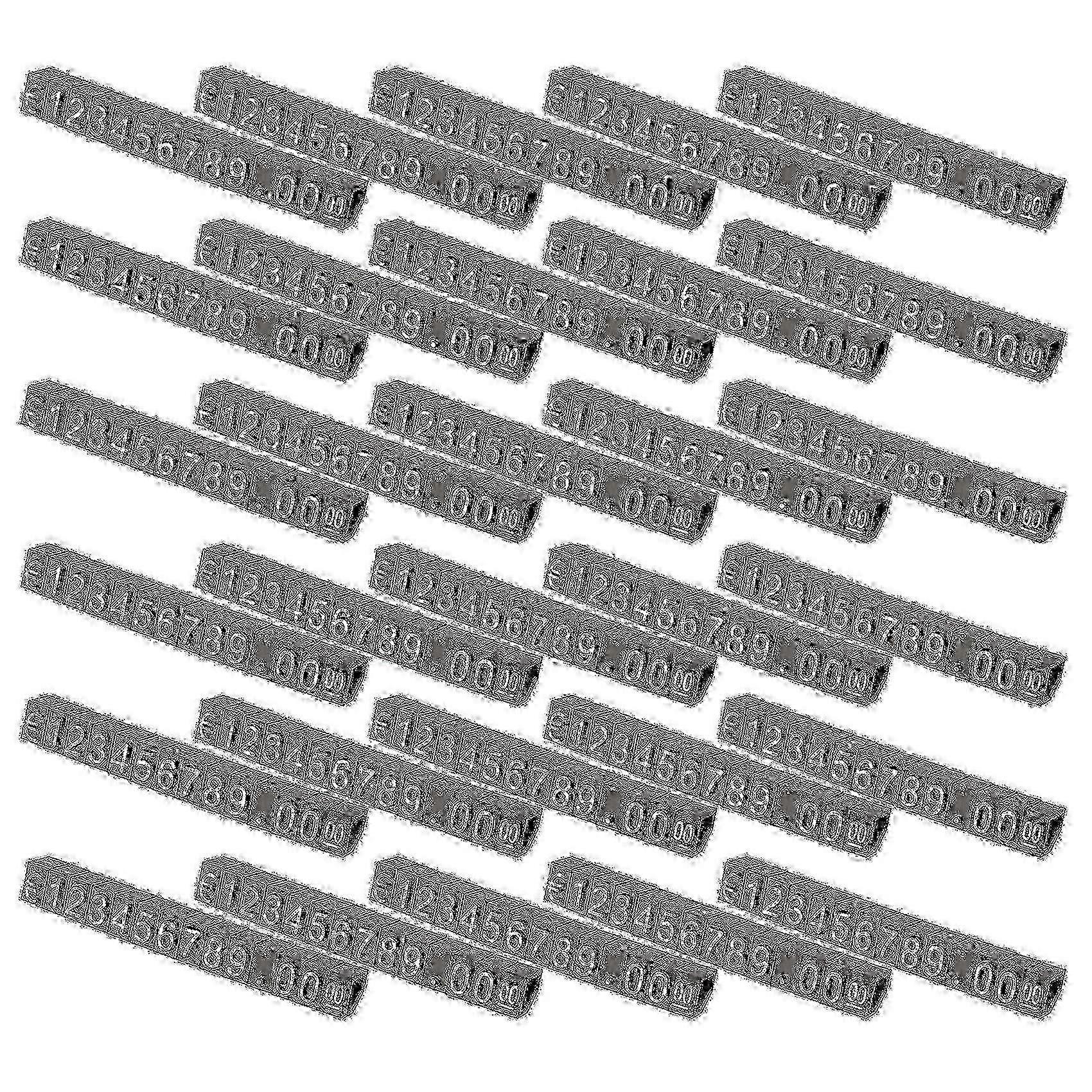 30 Sets Plastic Cube Price Display Tags Adjustable Number Stand Frame Label Shop