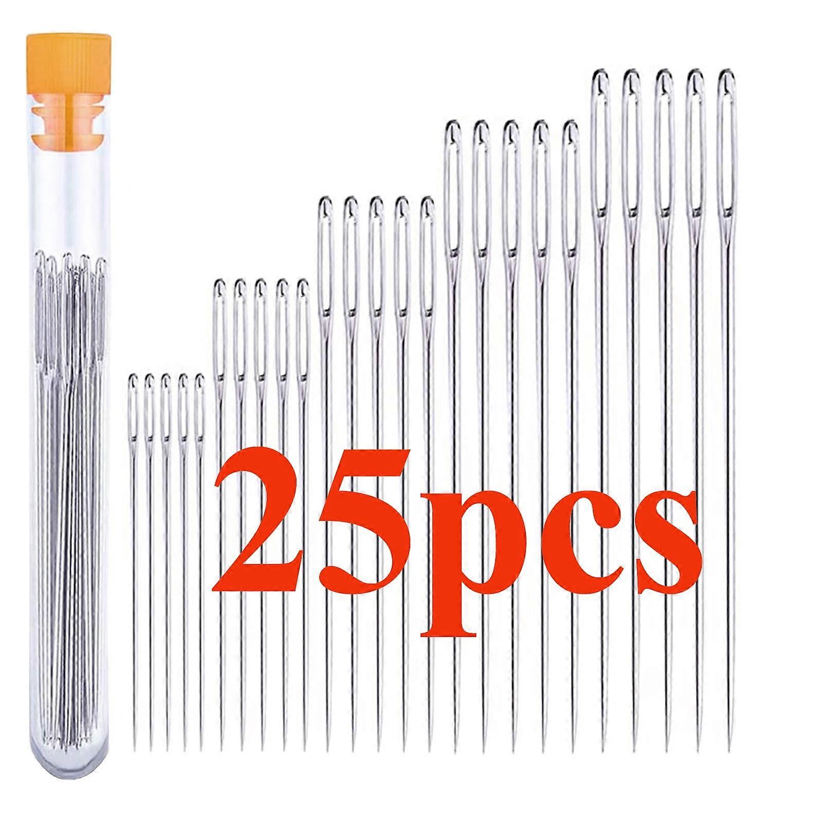 Needle and Thread Kit: 25Pcs Universal Sewing Needles for Hand & Machine, Embroidery, Crafts - Compatible with Regular Sizes