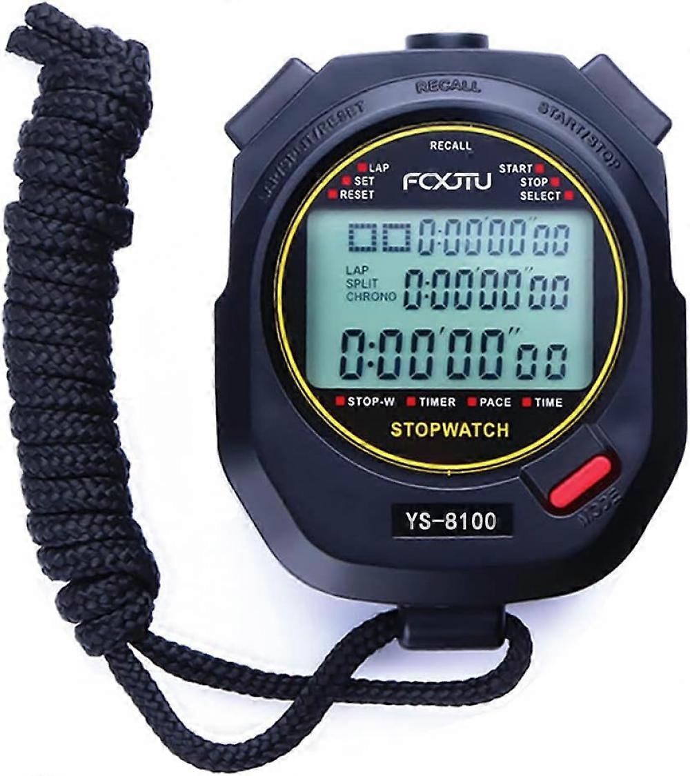 Stopwatch Professional Timer 3 Raw 10/30/100 Lap Split Memory With Digital Extra Large Screen For Stopwatches Sports Game Timer Count Up Down Water Re