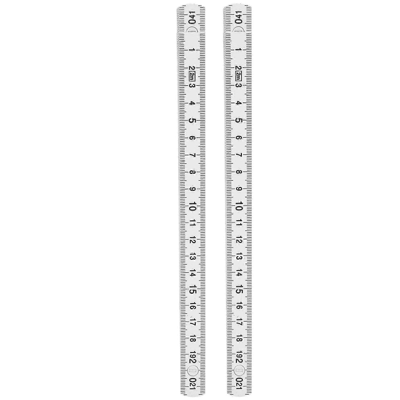 2Pcs 2m Folding Carpenters Ruler Lightweight Compact Measuring Stick Woodworking Tool