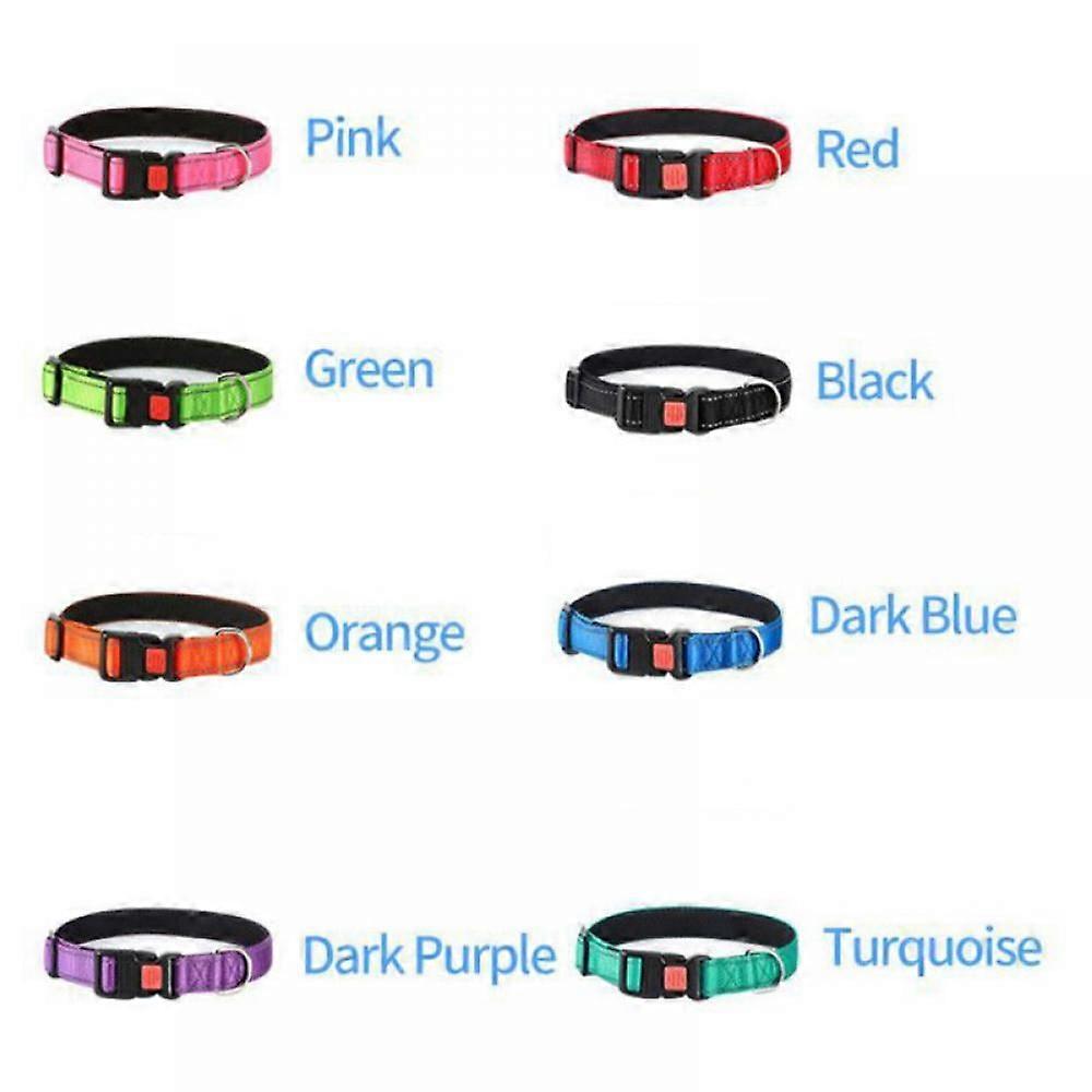 Reflective Dog Collar Breathable Nylon Pet Collar Adjustable for Small Medium Large Extra Large Dogs 3 Sizes Selections
