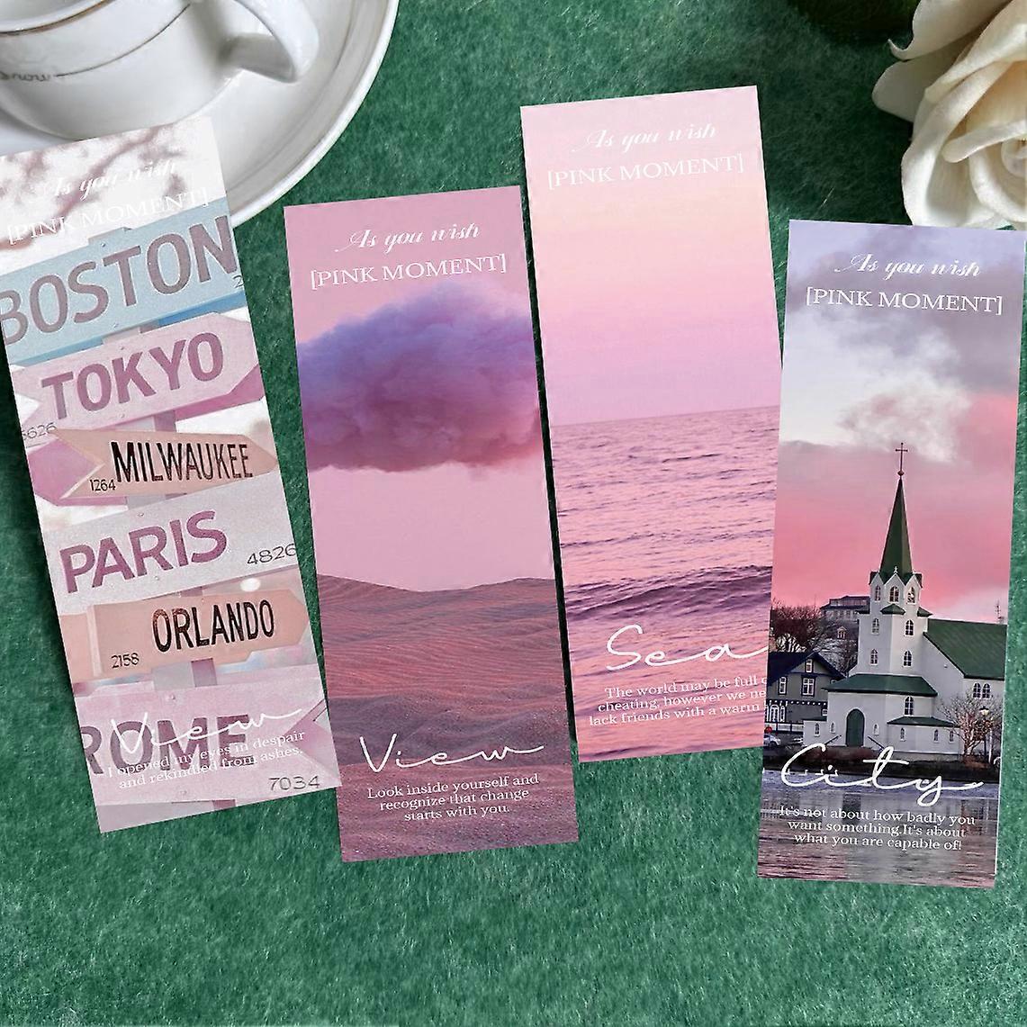 30 Cartoon Pink Instant Bookmarks, Simple Journaling, Artistic Creative Material, Instagram Reading Paper Bookmarks, DIY Available