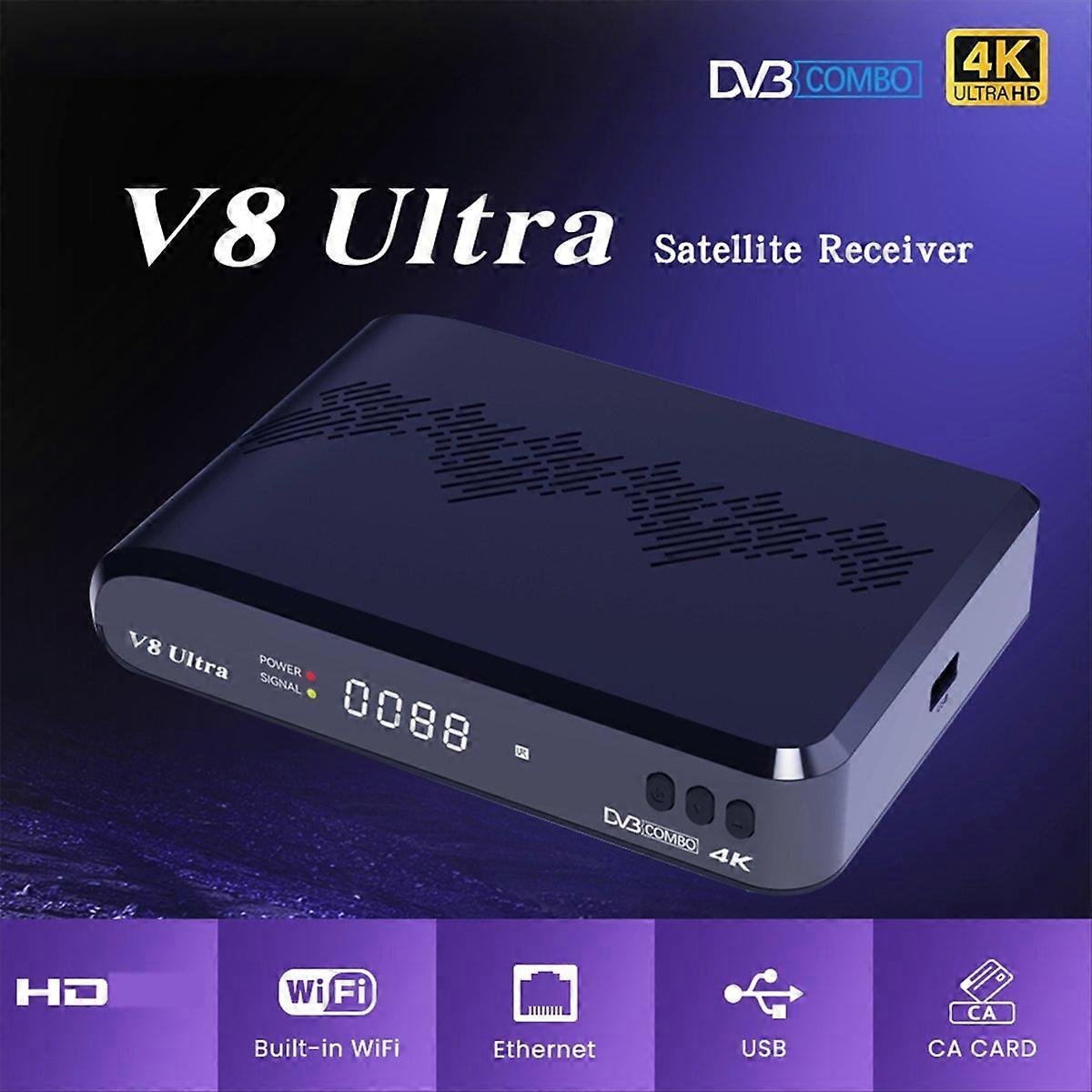 For V8 Ultra Satellite Receiver DVB-S/S2X DVB+T/T2 ISDB-T Cable ATSC-C Auto Full PowerVu DRE Mars