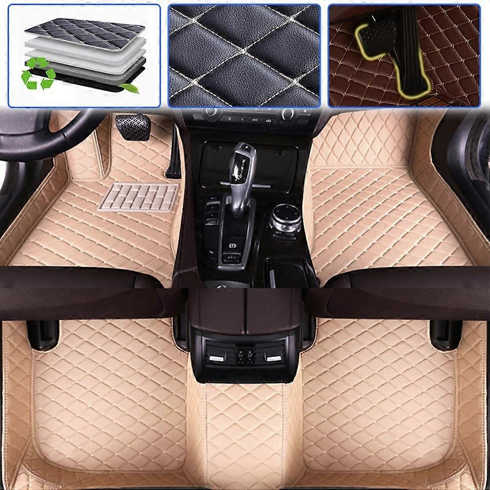 Custom Car Floor Mats for XK8 19992005, Waterproof Leather AntiSlip Full Coverage Set, Beige