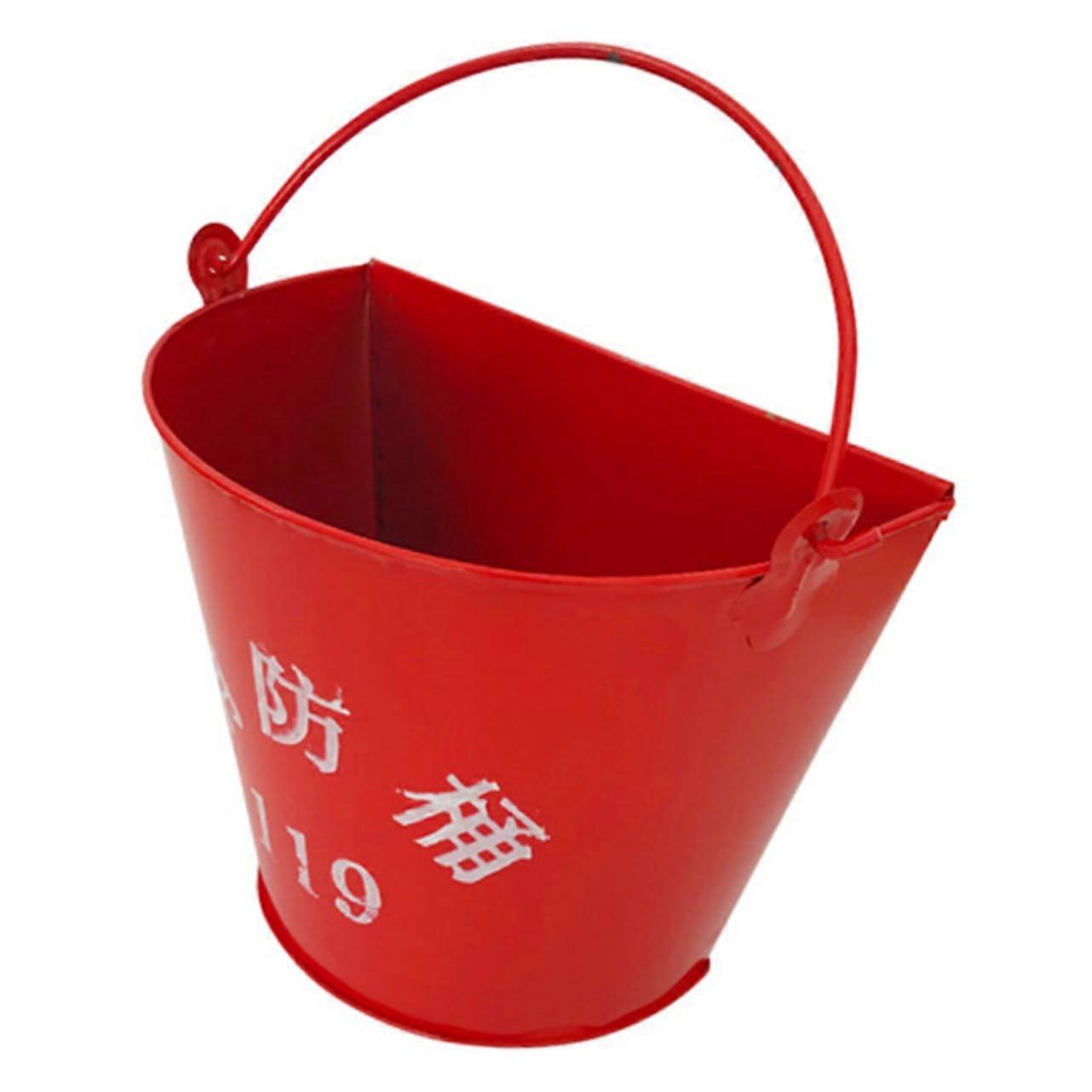 Fire Bucket HeavyDuty Iron Sand Pail for Firefighting Emergency Drills and Station Use Portable