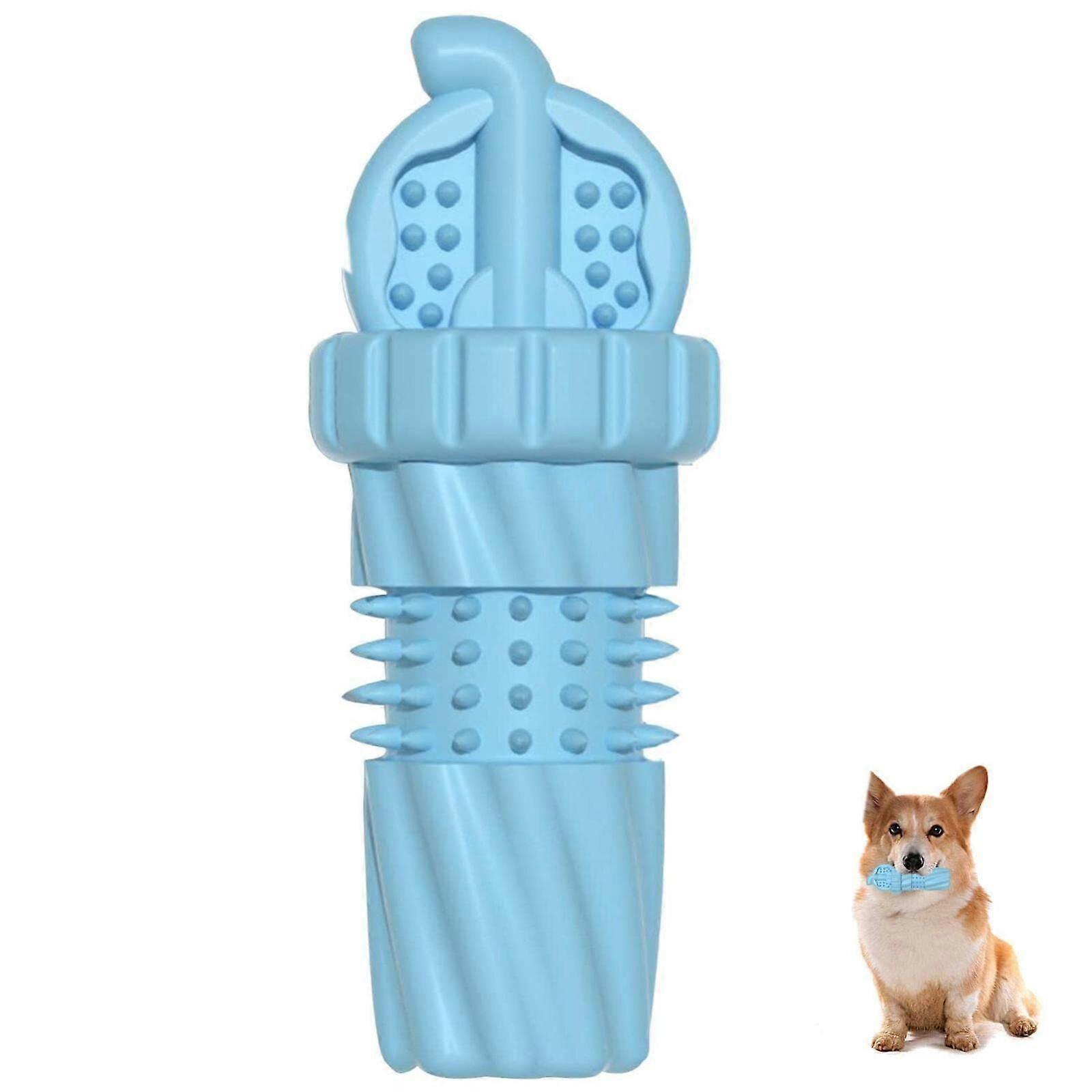 Blue TPR Dog Chew Toy - Durable Molar Teething Toy with Textured Spikes, Interactive Chew Toy for Aggressive Chewers, Dental Cleaning & Boredom Relief
