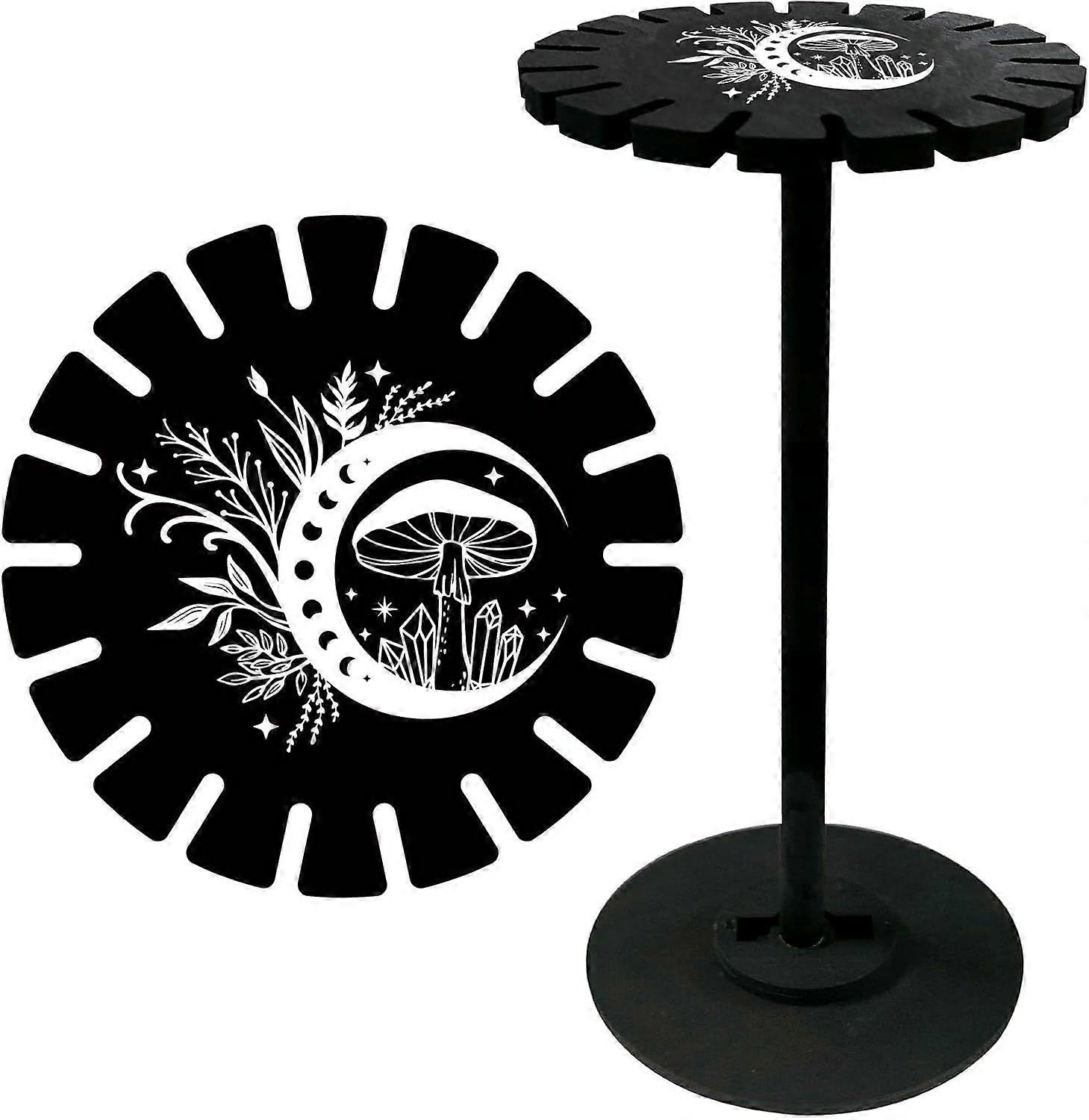 Mushroom Moon Phase Pendulum Shelf Pendant Display Holder Stand Black Magic Boho Wooden Dowsing Divination Metaphysical Boards Witchy Stuff for Home H