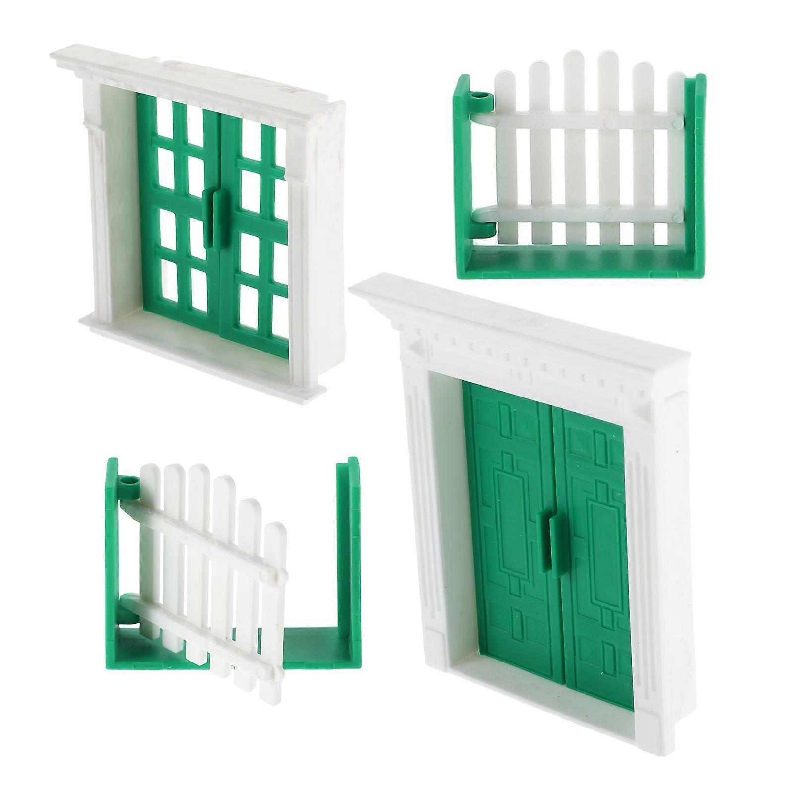 Miniature Door Window Set for Dollhouse Use 1Set Resin Model Building Kit