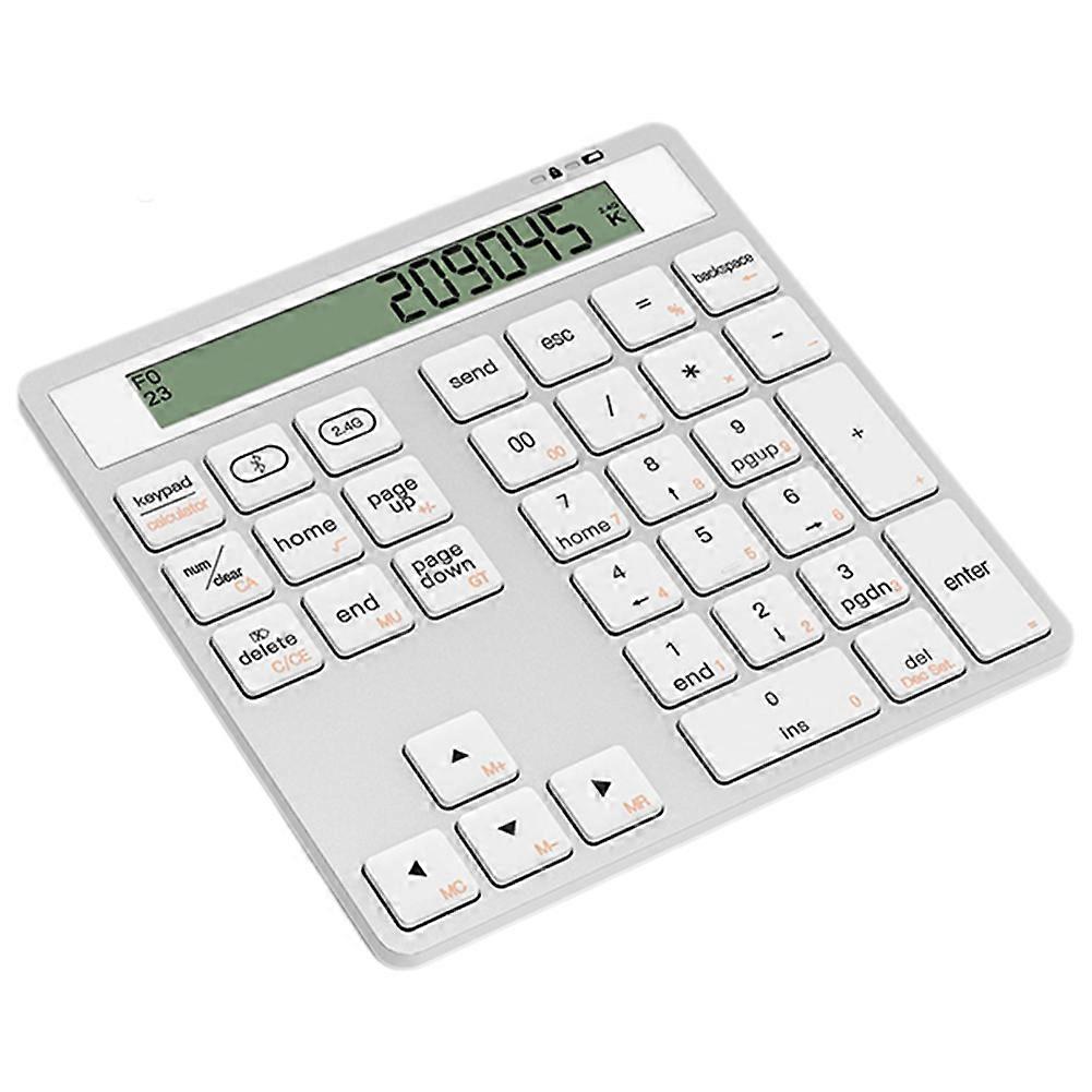 Ergonomic Bluetooth Dual Mode Wireless Numeric Keyboard with Display Calculator 2in1 Wireless Numbe