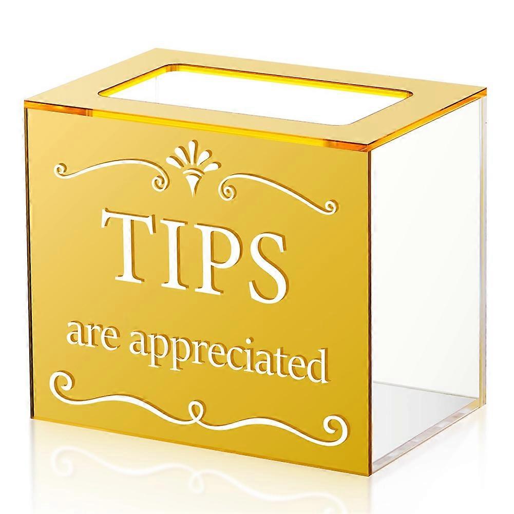 Tip Jars for Money Acrylic Tip Cash Box Donation Tip Bucket Storage Container Suggestion Box Raffle Cash Box