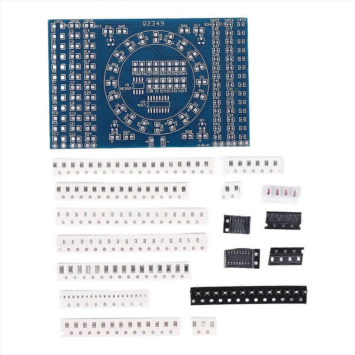Kit de prática de solda com LED rotativo SMD NE555 Fanny Skill