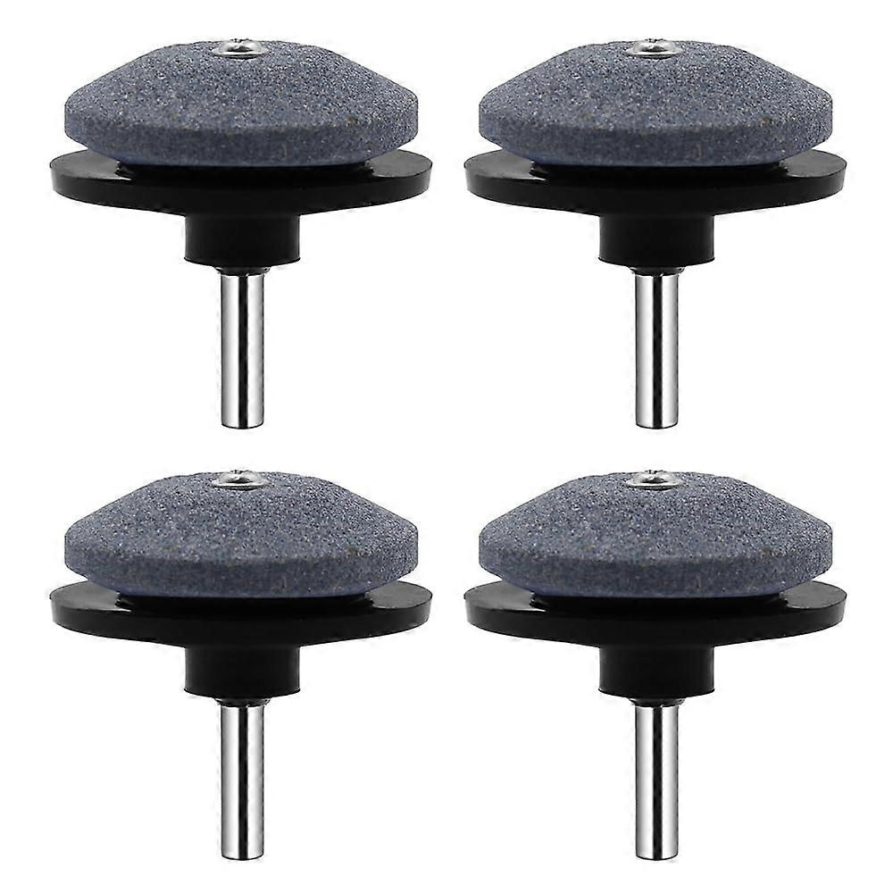 Universal Lawn Mower Blade Sharpener Kit for Drills, Durable Corundum, Quick Sharpening, 4 Black