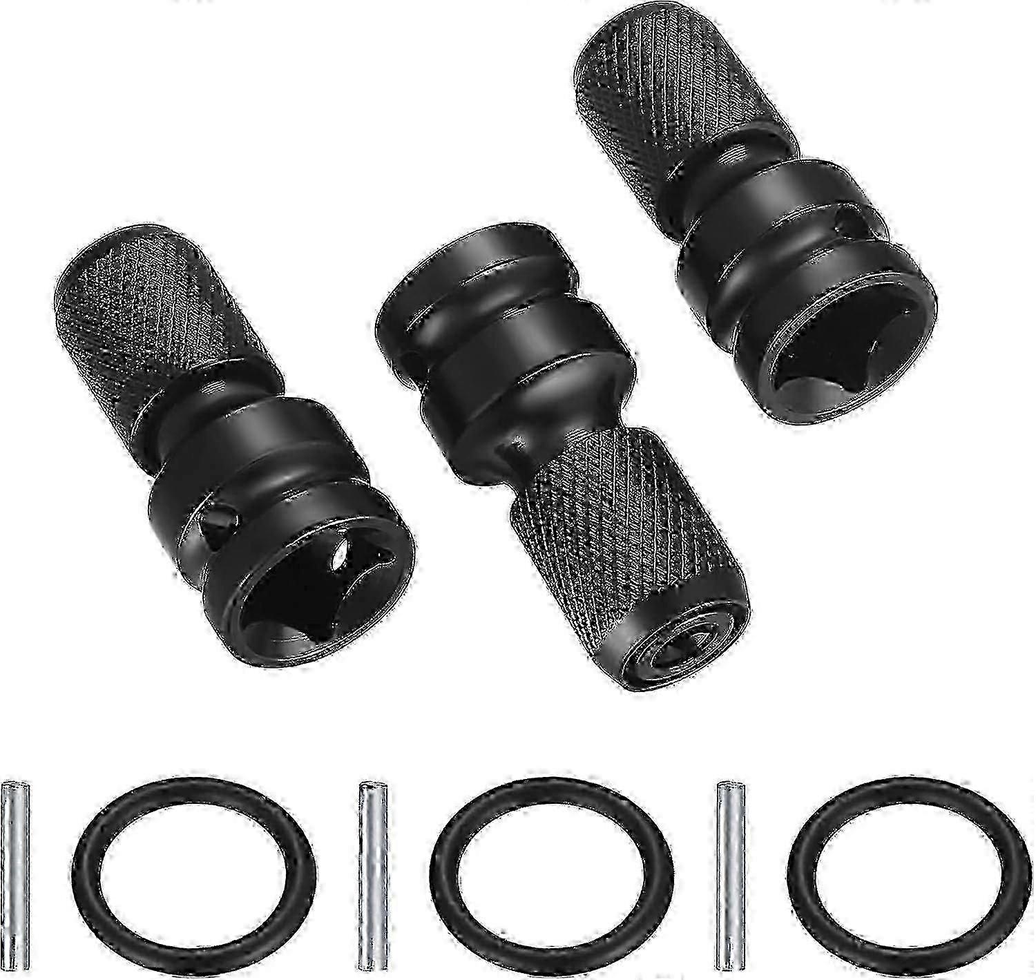 3 Pieces Socket Adapters 1/2" Square To 1/4" Hex, Quick Release Chuck Converter Hex Ratchet Wrench For Impact Ratchet Holder_cp -NEW