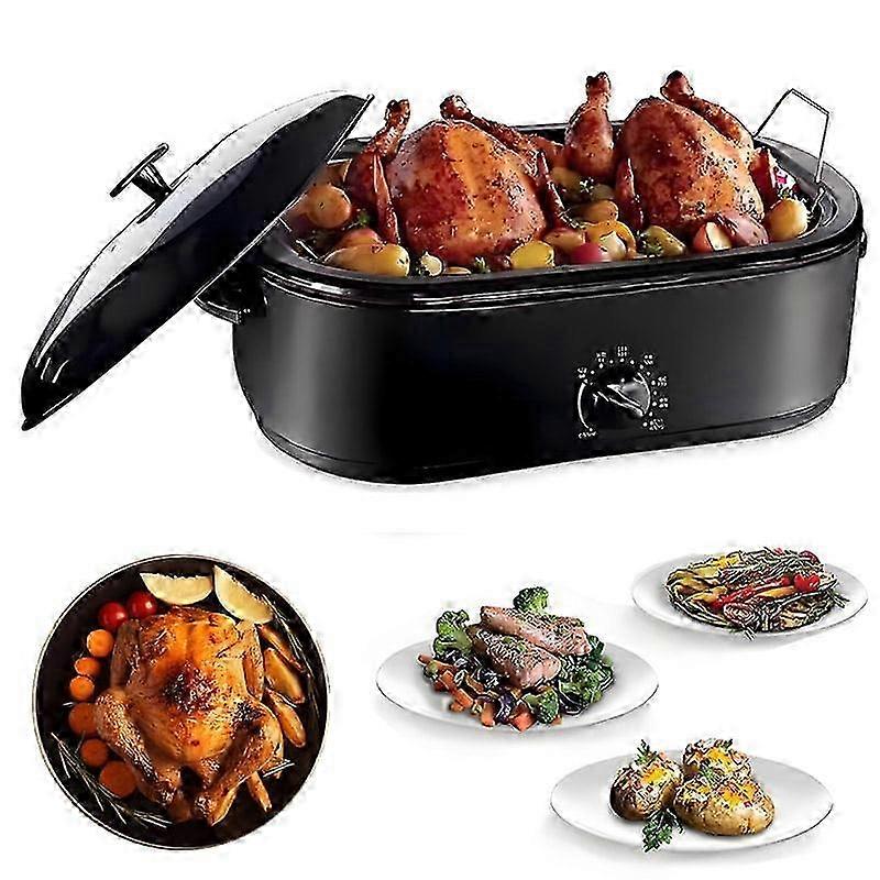 16QT Electric Roaster Oven for Turkey, 150-450��F Control, Self-Basting Lid, Stainless Rack, Easy Cooking & Serving