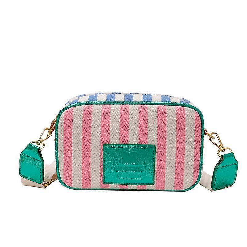 Women's Camera Style Color Bar Stitching Fashion Chain Bag Shoulder Bag Crossbody Bag Ladies CrossBody Handbag Bag