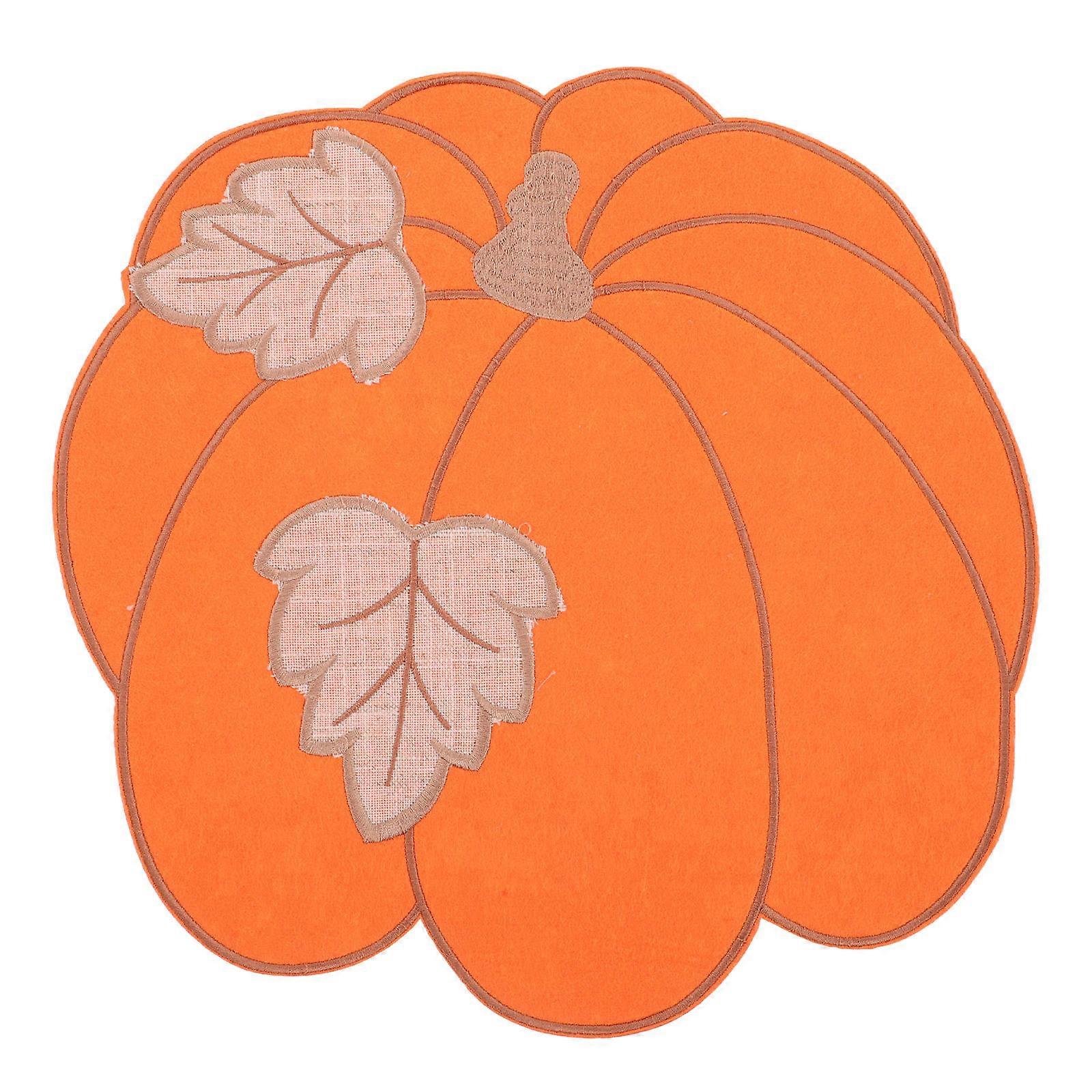 Pumpkin Halloween Table Mat Embroidered Placemat for Table Use