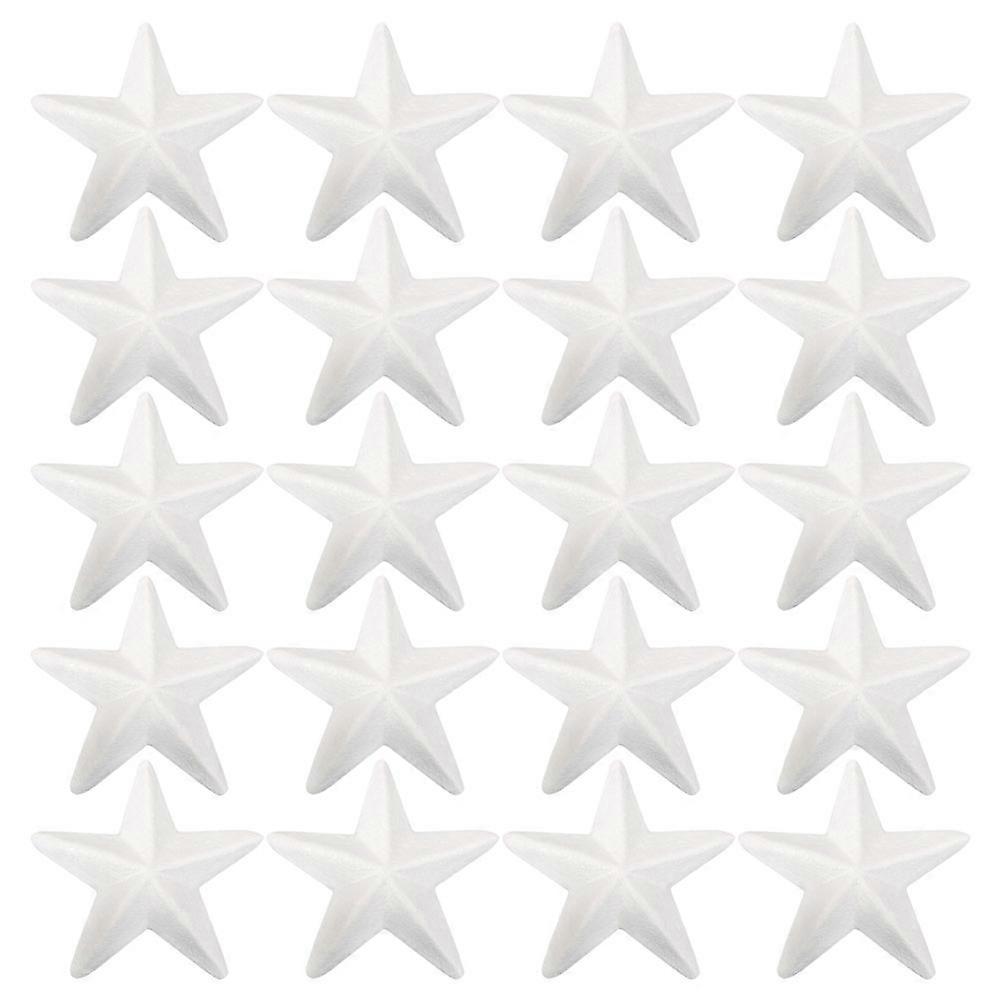White Five-Pointed Star Foam Material for DIY Ornaments 20Pcs Set