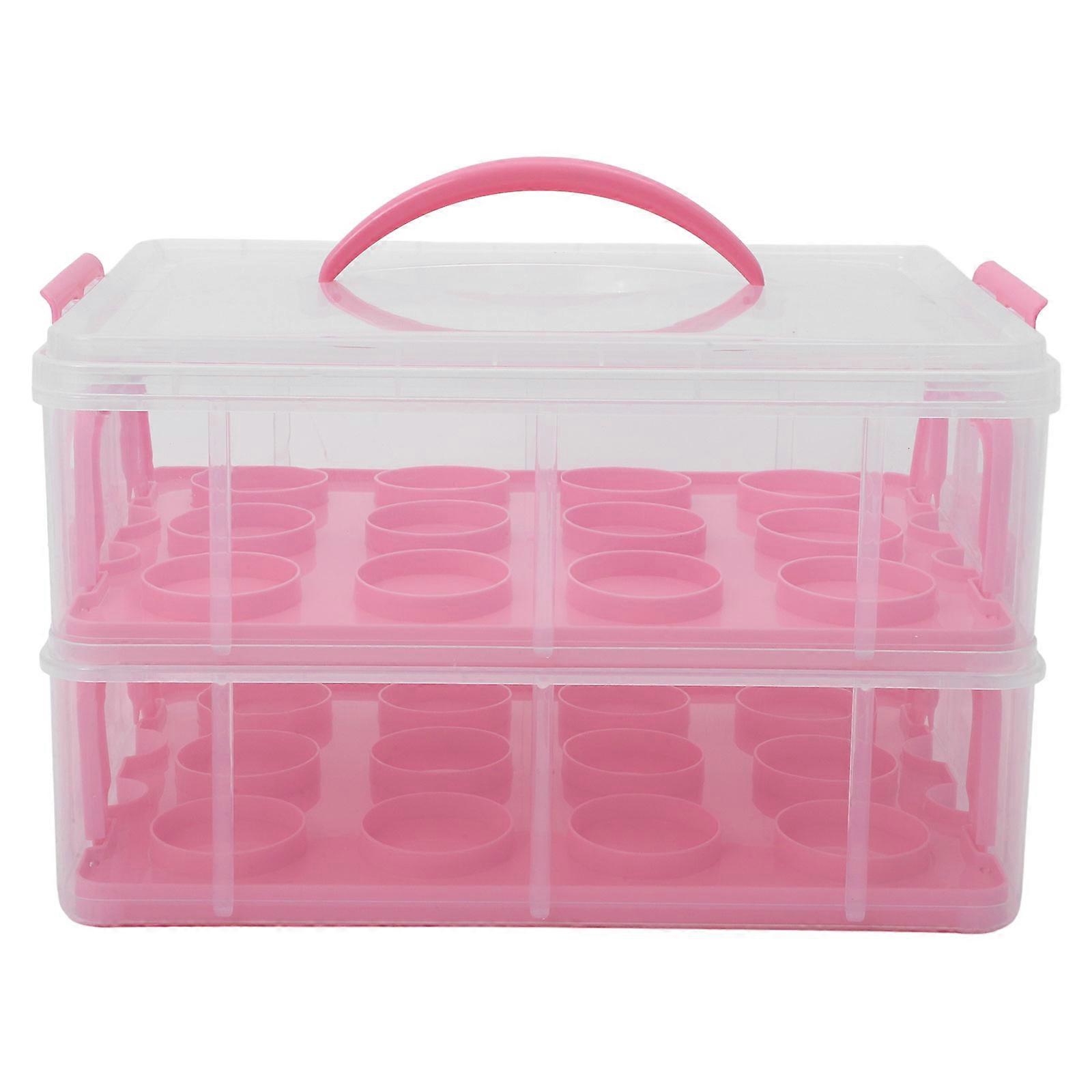 Cake Carrier Cake Box for Storage with Handheld Design in Pink
