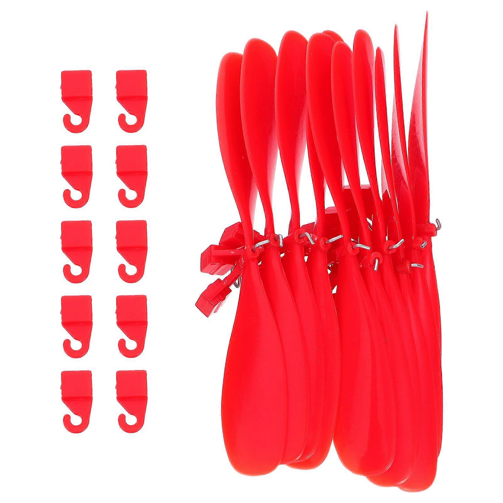 Red Plastic Propeller for Aircraft Model 10Sets Model Airplane Fold Resistant