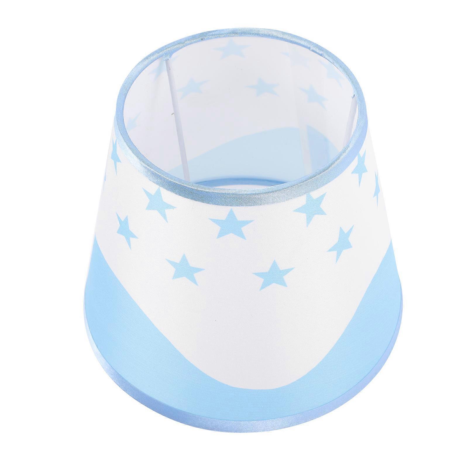 -Blue Fabric Lamp Cover for Floor Star Pattern Lampshade