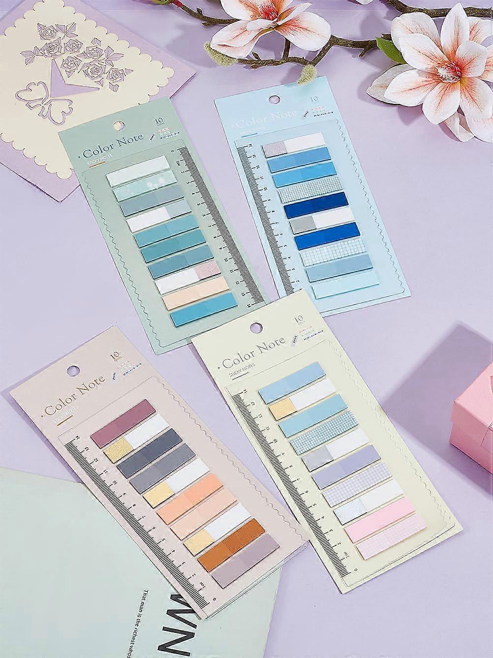 800 Sheets PET Index Sticker Multi-Colored Rectangle Page Marker Misty Rose Stickers Memo Pad for Books Notebook Tabs Label Binders File Folders 44x11