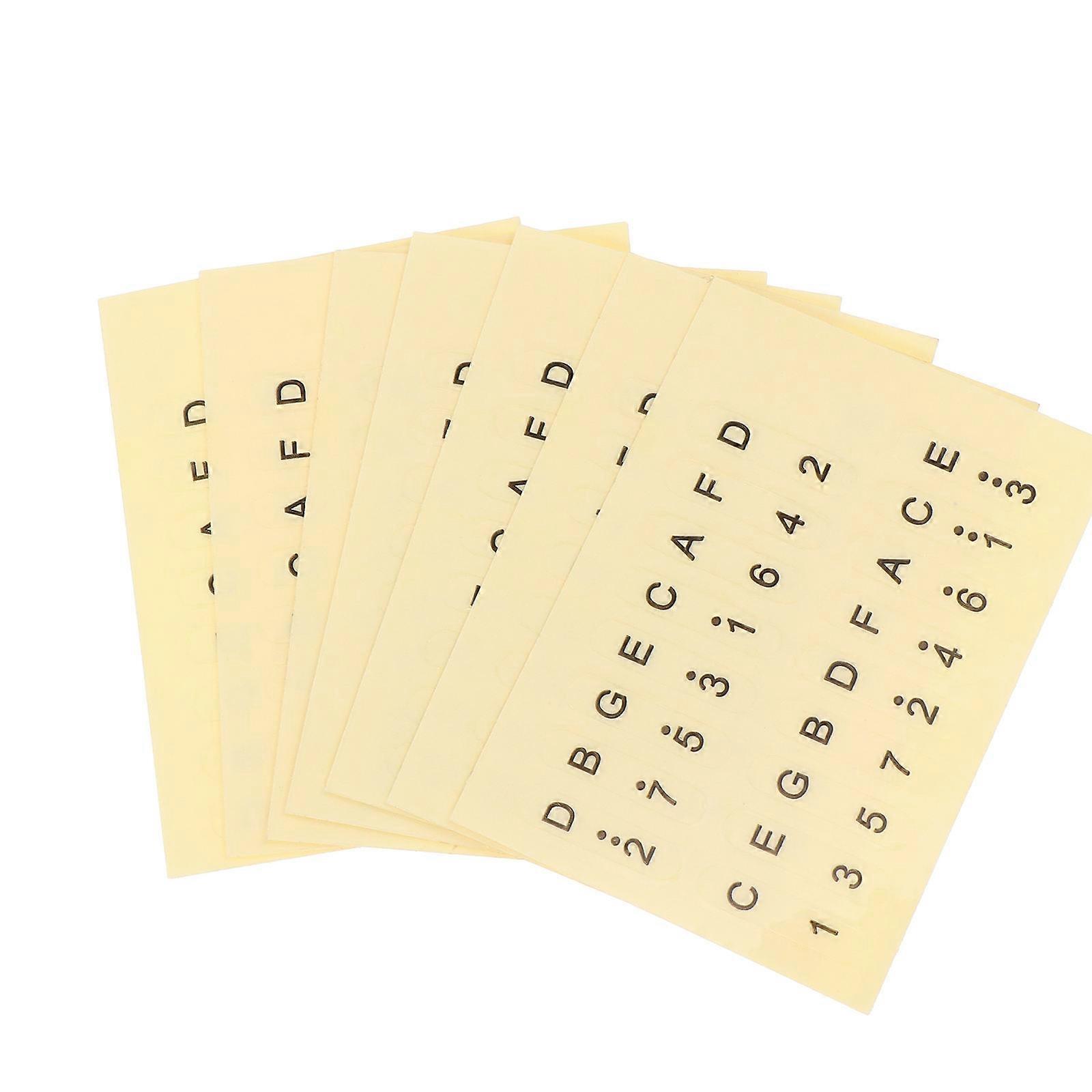 6Pcs Thumb Piano Scale Stickers Yellow Paper for Beginner Use