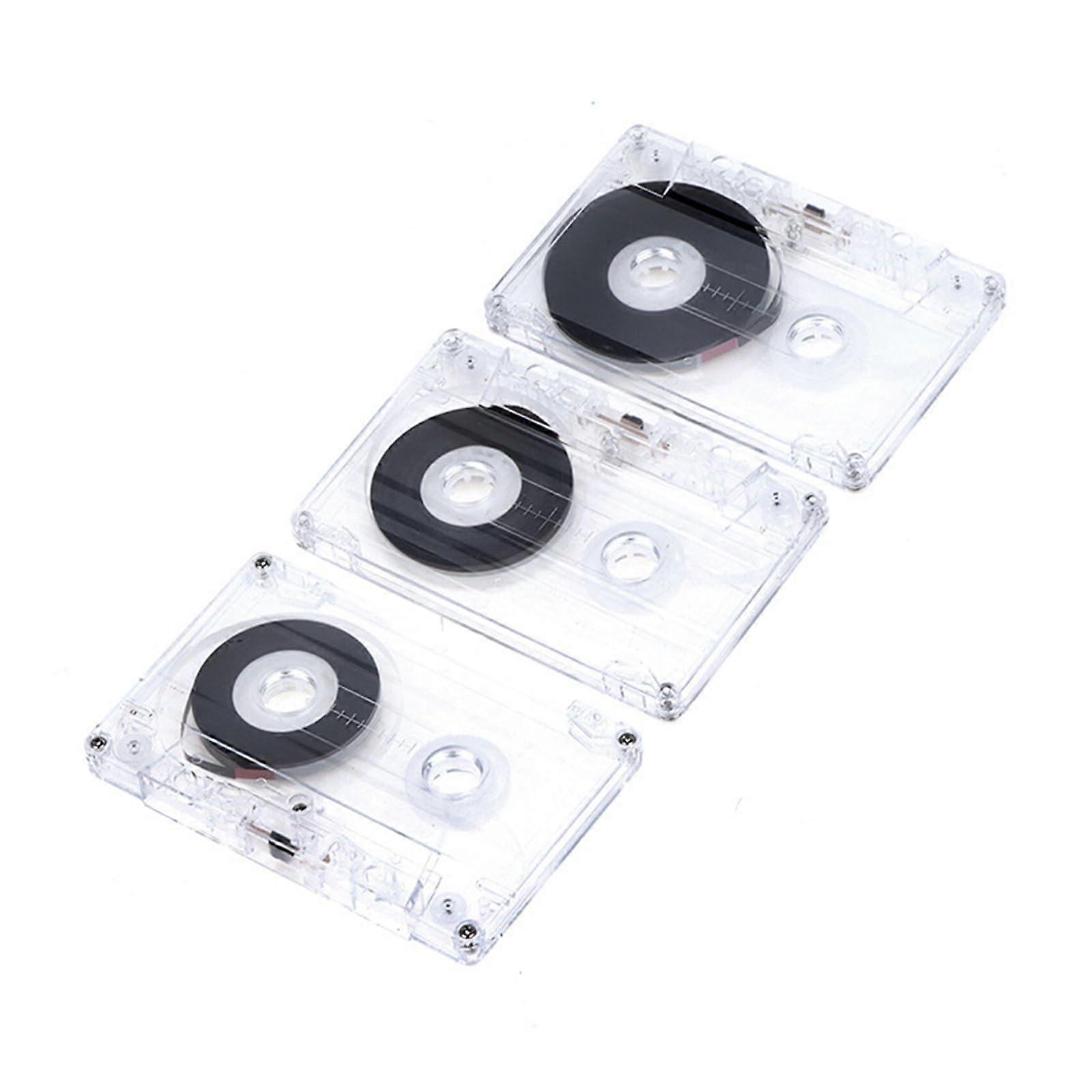 Empty Tape Cassette Tape Transparent Shell 45 60 90 Minute Portable 3 Pack For Standard Cassette Players