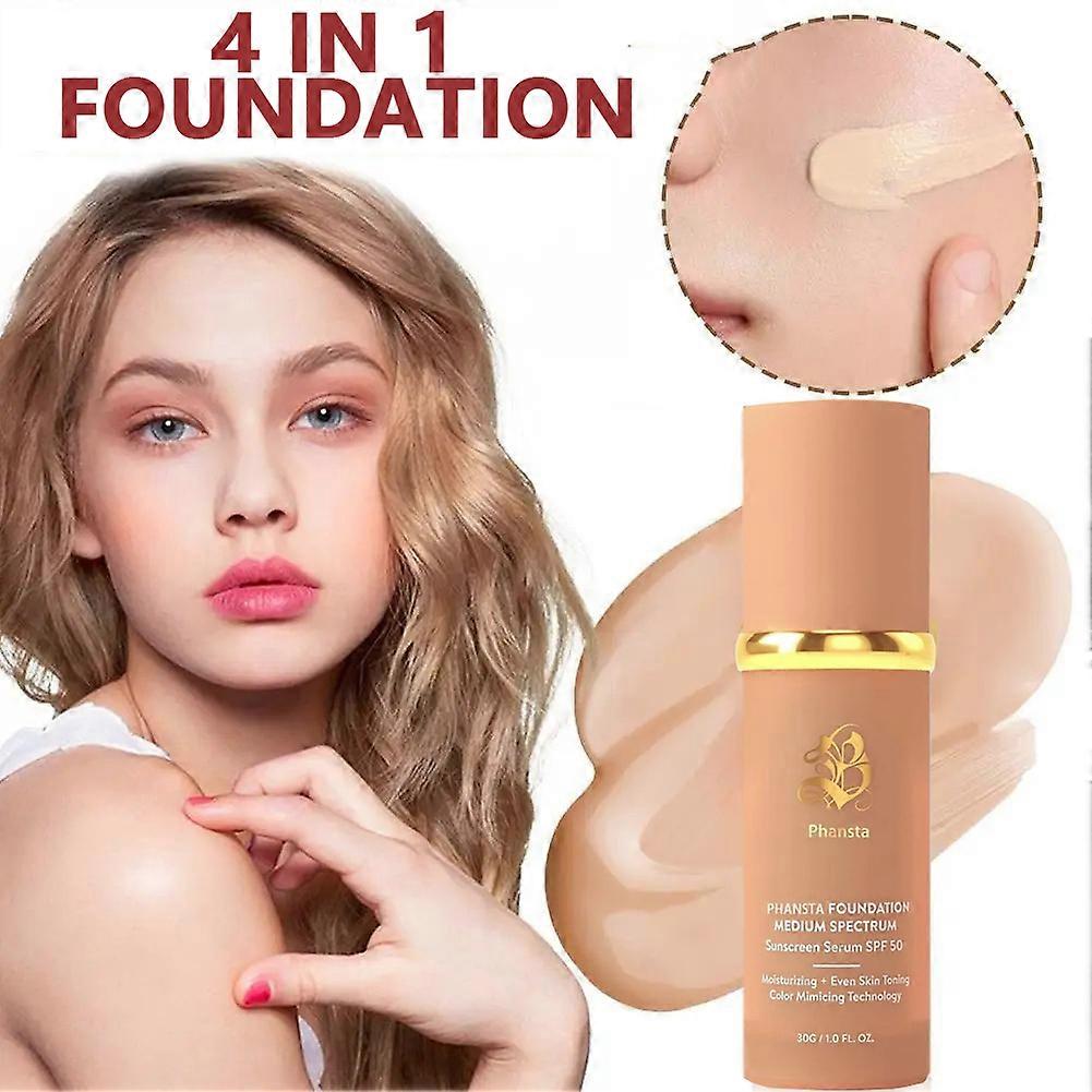 1stick4-in-1 Foundation Liquid SPF 50+ Full Coverage Concealer Long-lasting Waterproof Professional Concealing for Dark Circles