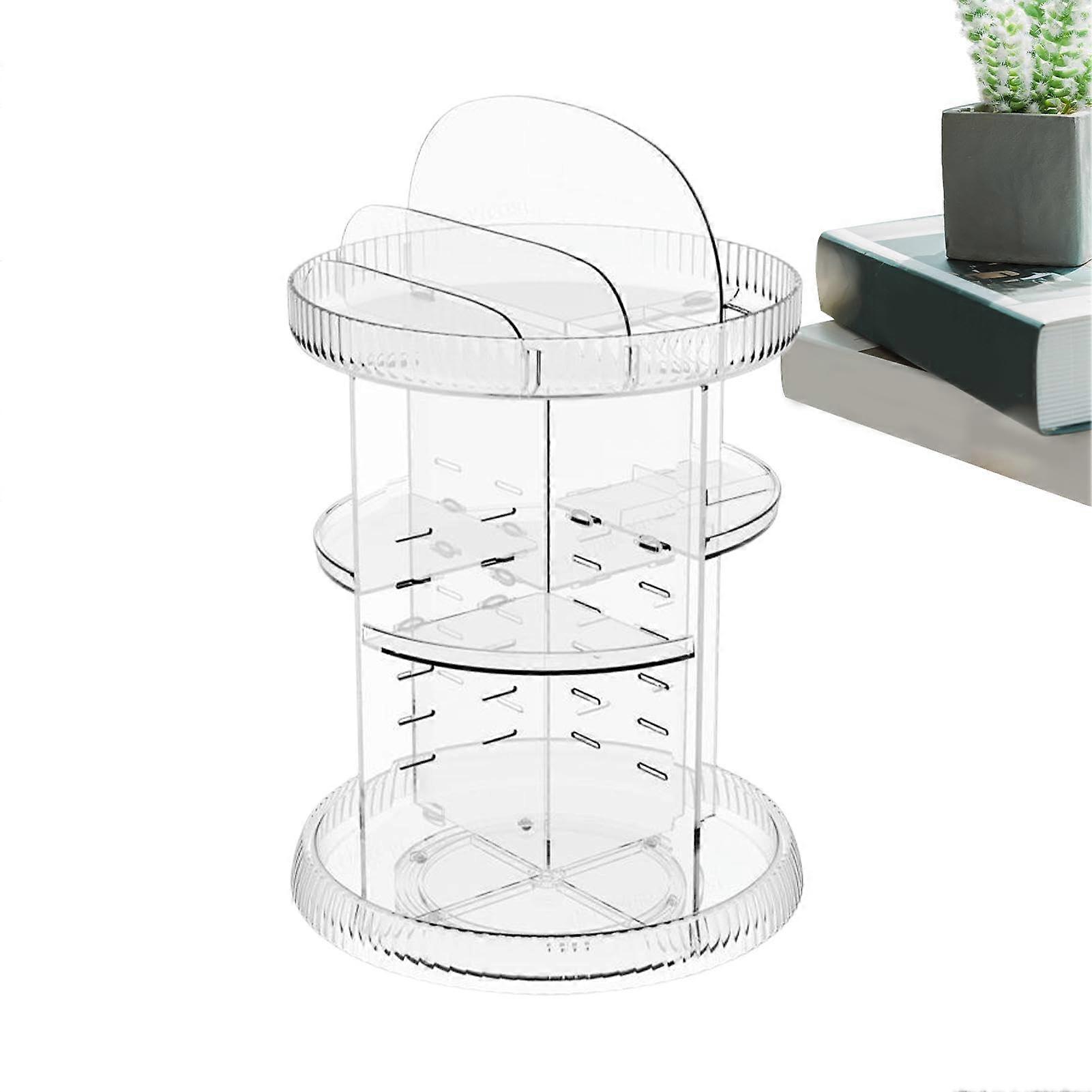 360 Degree Rotating Makeup Organizer with Large Capacity Clear Vanity Cosmetic Storage