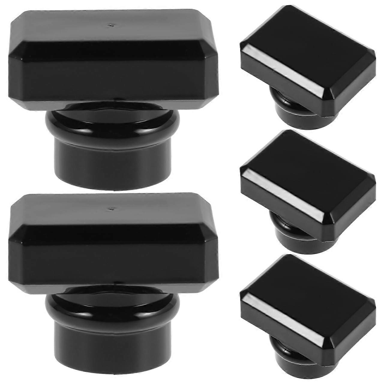 5Pcs Black 15mm Thread Square Perfume Bottle Caps LeakProof Replacement for Travel and Office