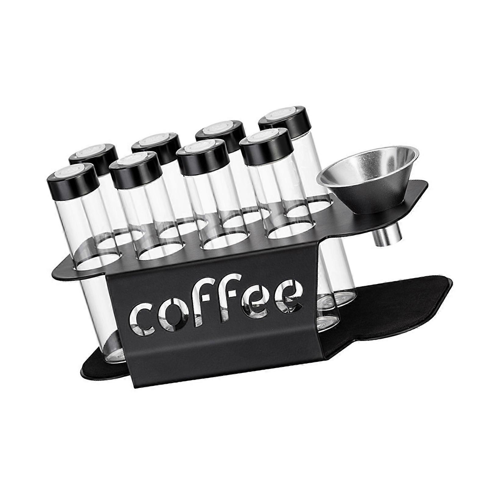 Dense Single Serving Coffee Storage Answer With 8 Clear Vials And Grip For Home Use Multicolor