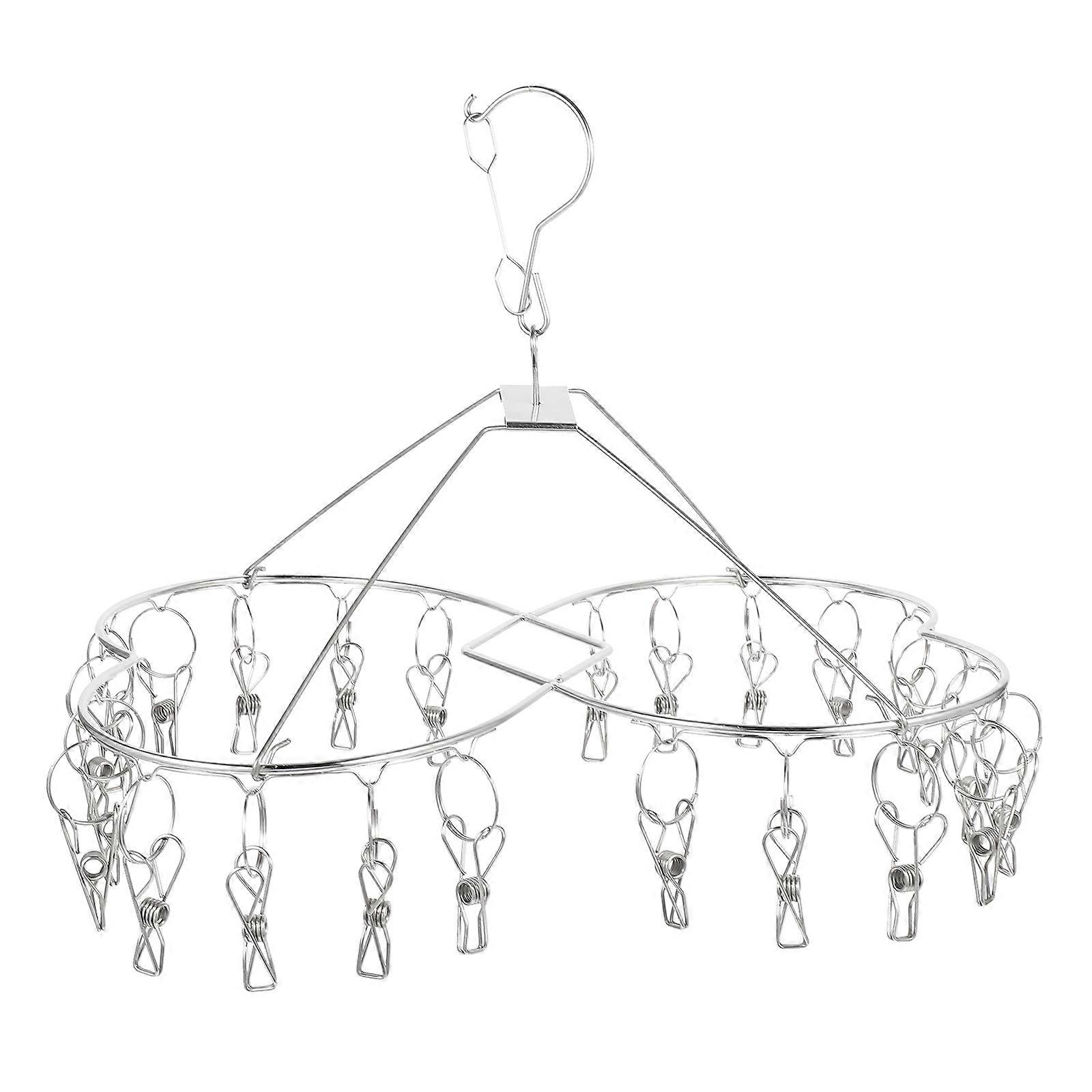 Stainless Steel Clothes Hanger Laundry Drying Rack for 3Pcs Clips