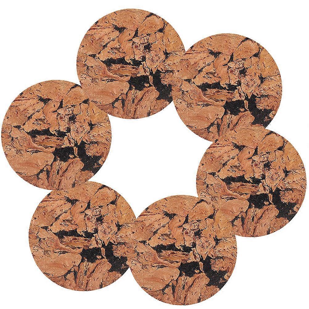 Heat Resistant Cork Coaster Retro Cup Coaster 6Pcs for Drink Use