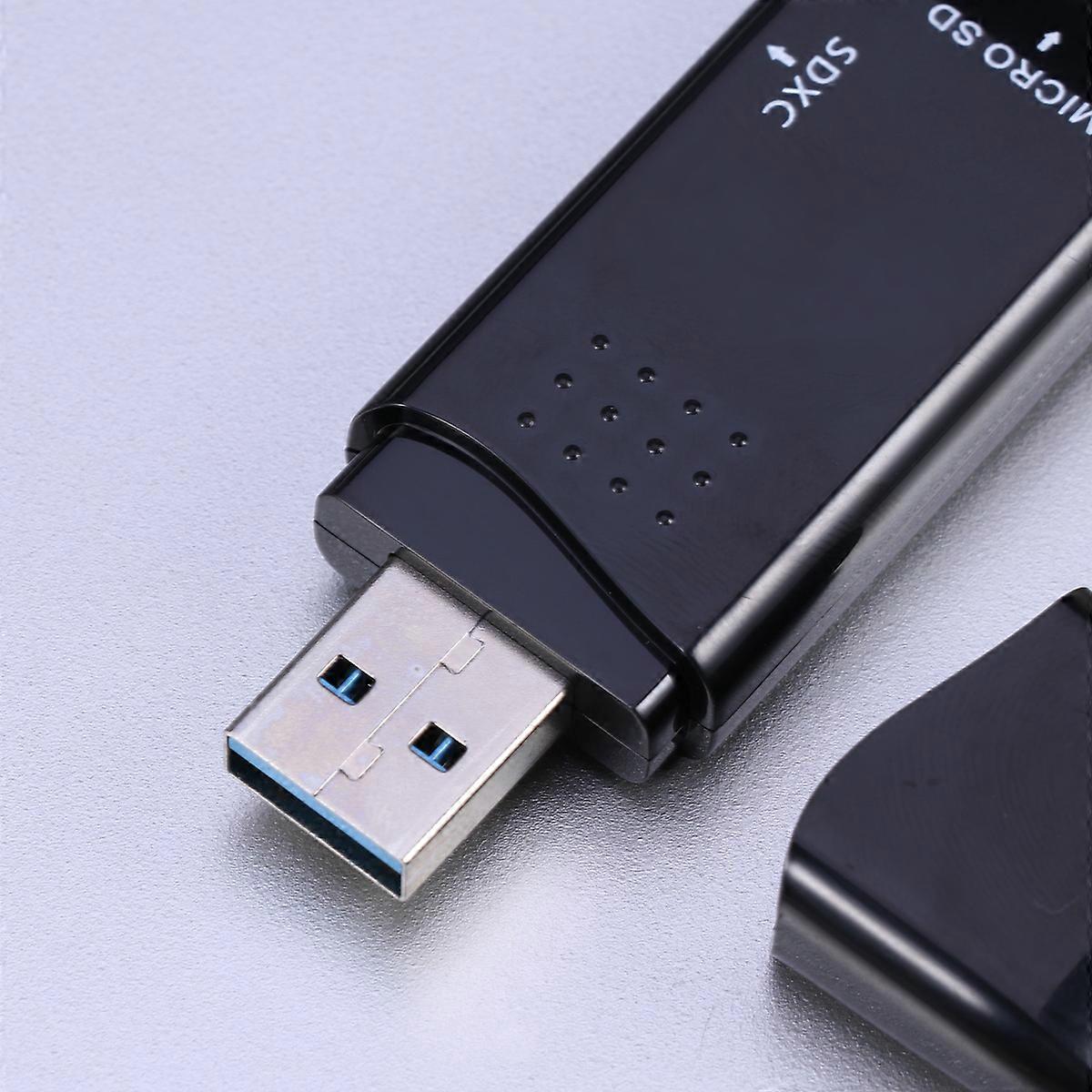 USB 3.0 2 in 1 Memory Reader for Data Reading with Otg Adapter Black