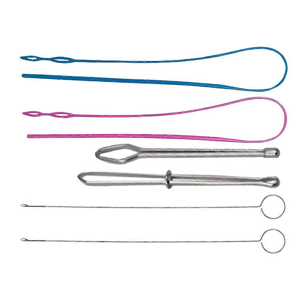 Metal Cords Threading Tool Drawstring Threader Flexible Threading Sewing Tools Assorted Color 1 Set