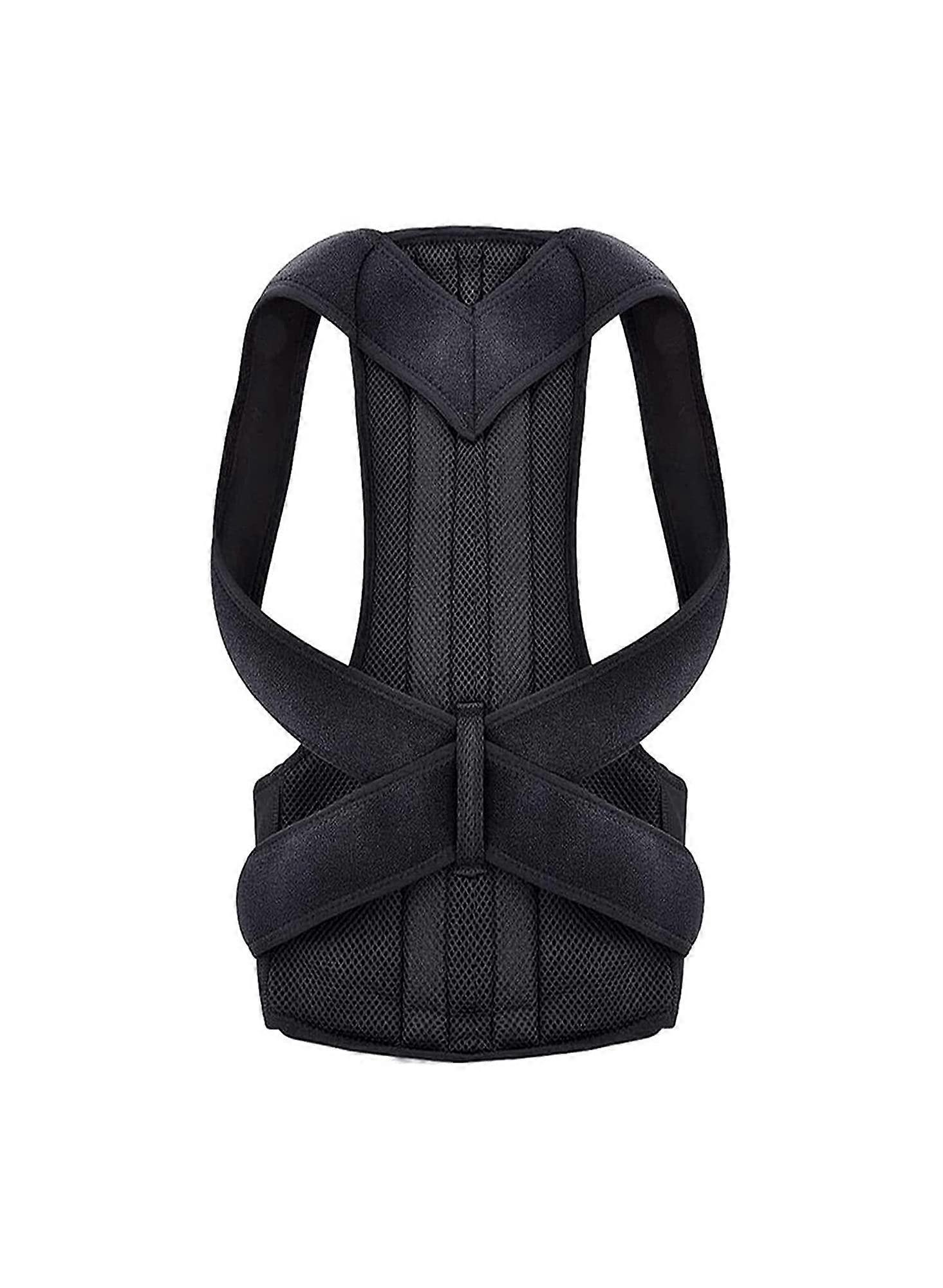 Posture Corrector Back Support Brace with Full Back Support Adjustable Waist Belt Breathable XS Black