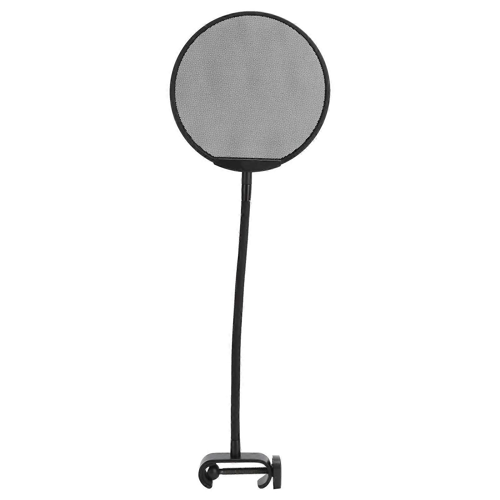 Microphone Pop Filter with Adjustable Metal Mesh and Gooseneck for Studio Recording and Podcasting