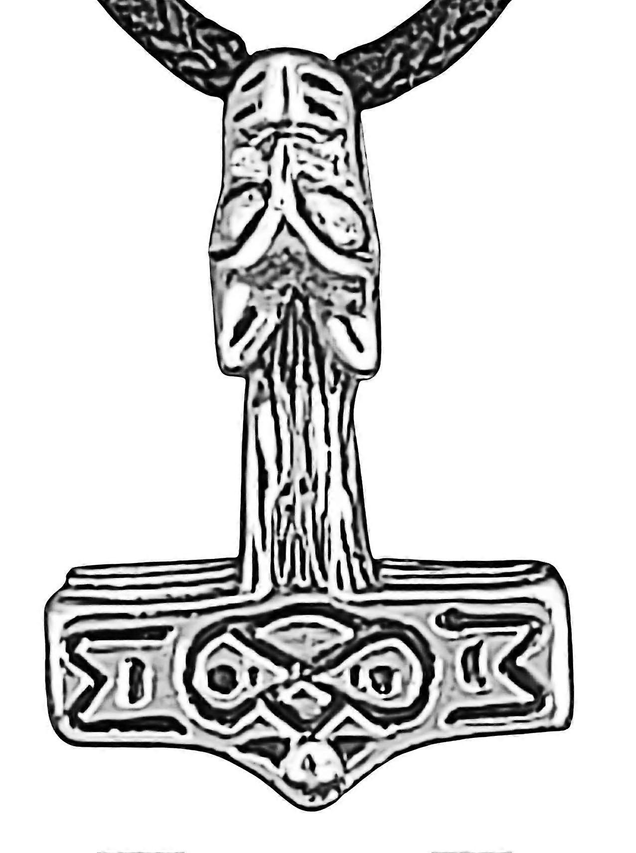 Thor's Hammer 140 with Snake Chain - Silver