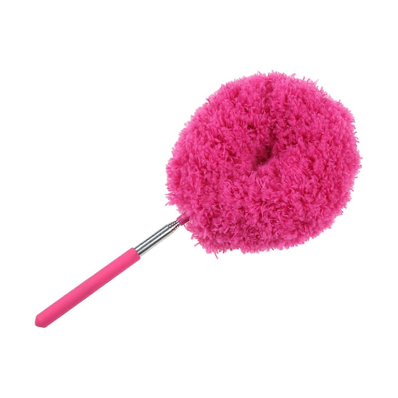 Feather Duster with 360° Bendable Head, Long Handle Extendable Microfiber Dusting Tool Red