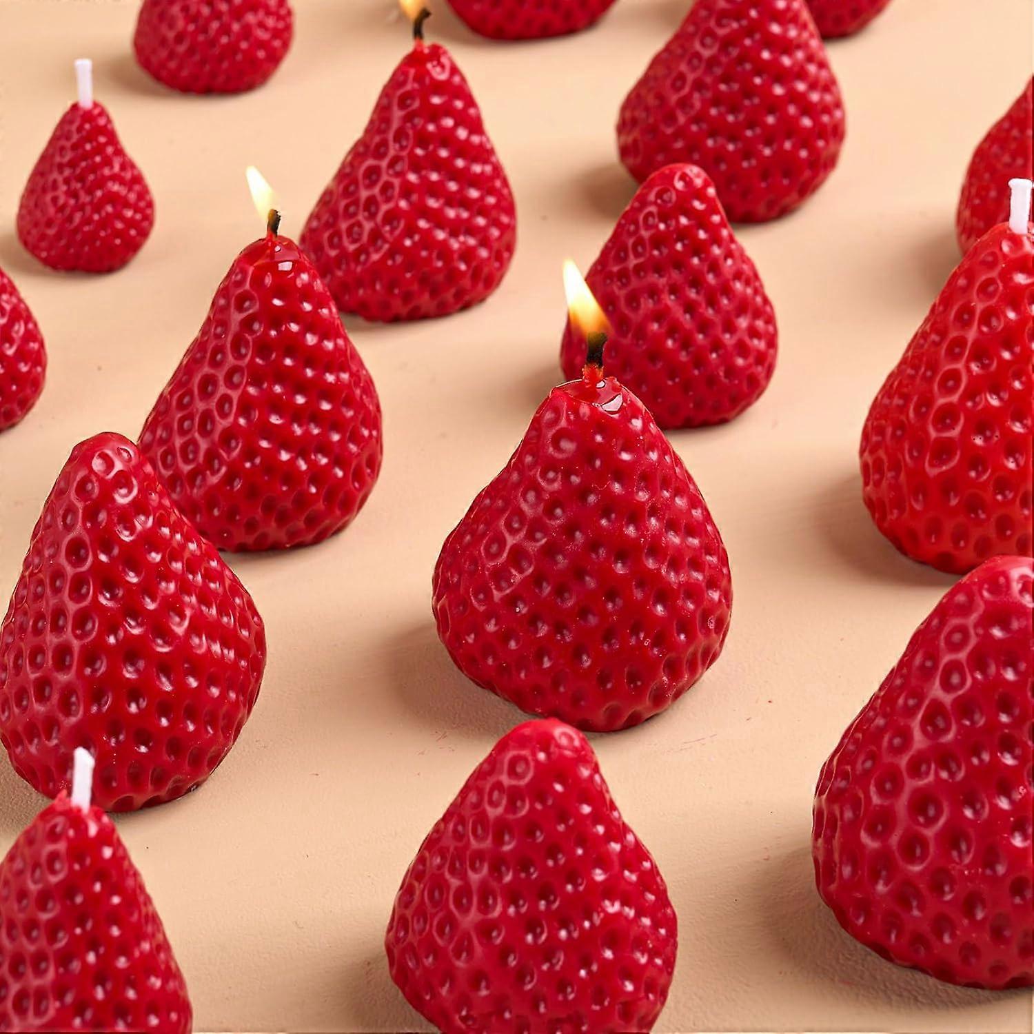 Silicone Soap Molds Strawberry Shape for Baking Cake Decoration and DIY Craft Casting