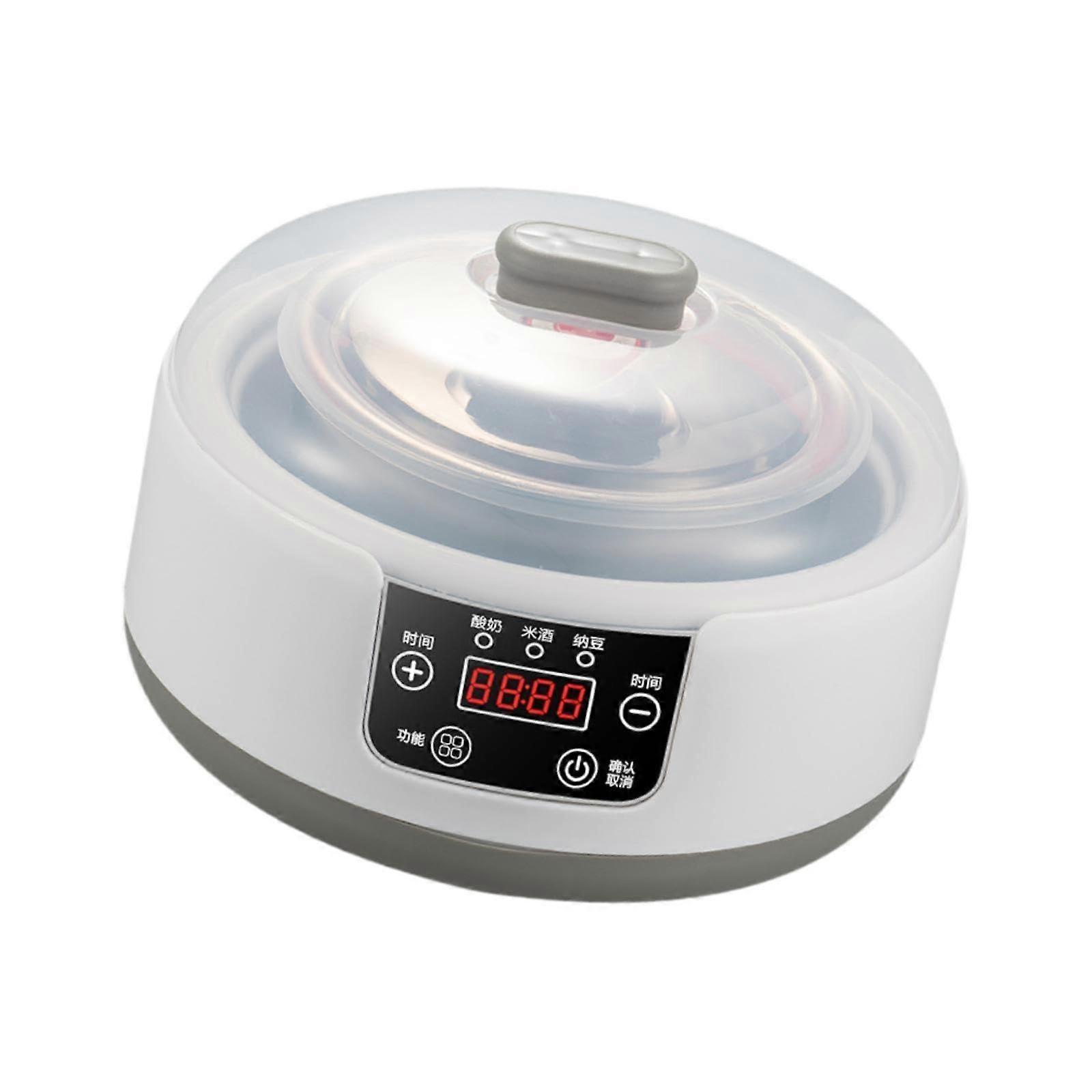 2 in 1 Automatic Yogurt and Natto Maker with Stainless Steel Pot, Touch Screen Temperature Control