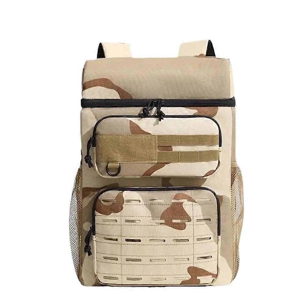 Camping Backpack Large Capacity Weather Resistant Hiking Backpack with Multiple Compartments Beige