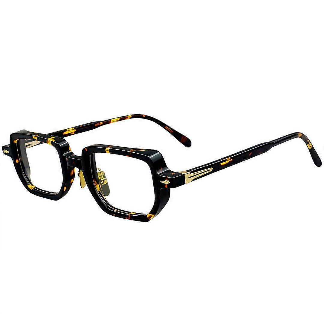 Vintage Square Acetate Eyeglass Frames Retro Unisex Hawksbill Turtle Thick Reading Glasses