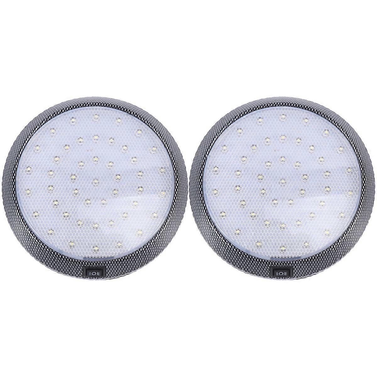 2pcs Pratical Car Dome Light Round Shape Design Car Dome Light Useful LED Car Dome Light