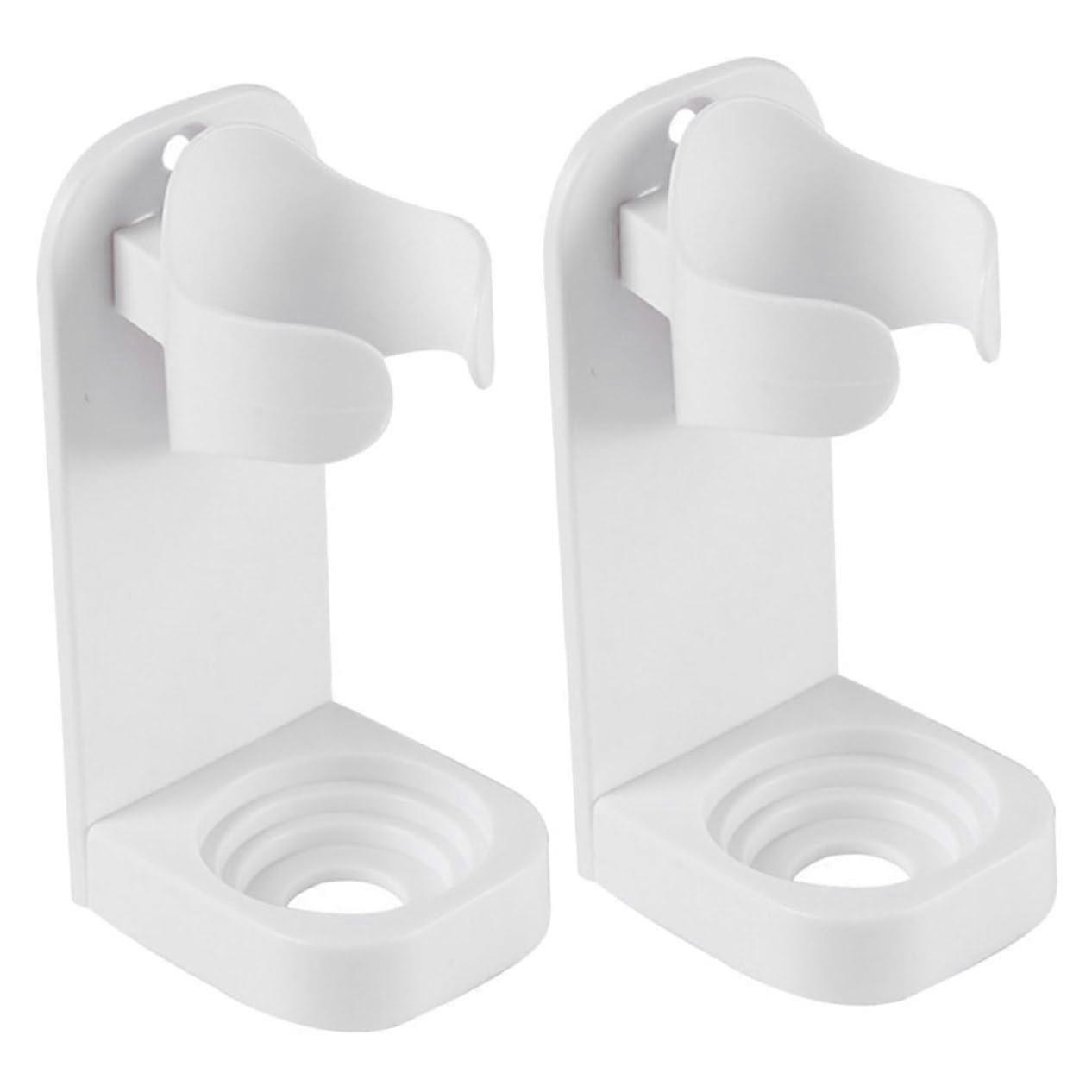 Wall Mounted Electric Toothbrush Holder 2pcs Drill Adhesive Bathroom Shower Organizer