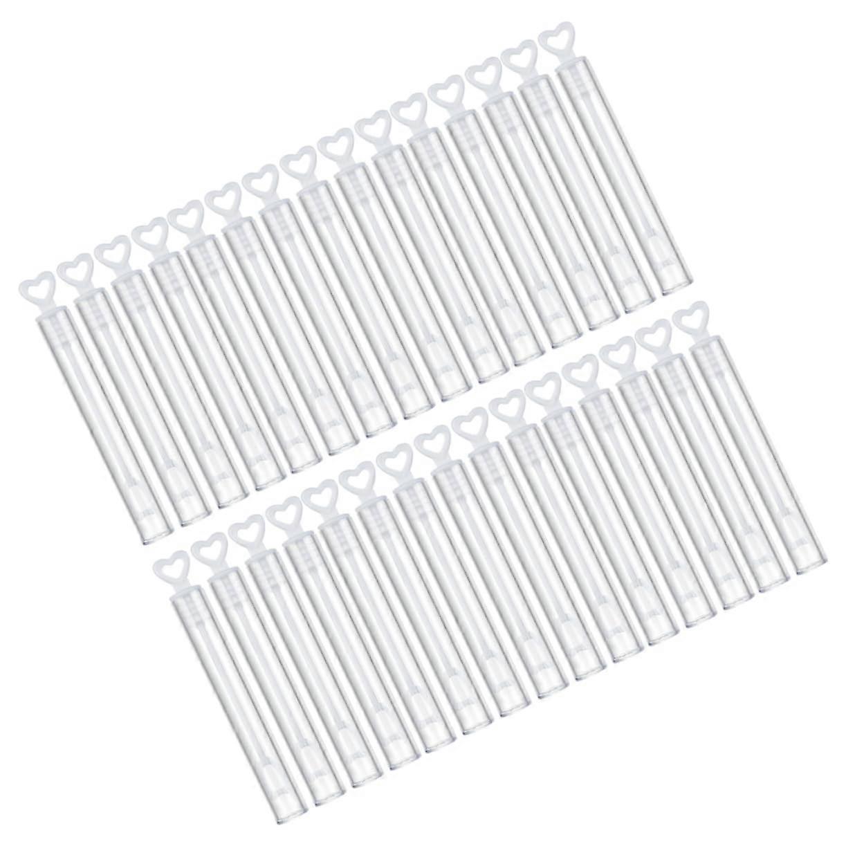 30pcs Transparent HeartShaped Refillable Bubble Wands for Weddings Parties and Outdoor Fun