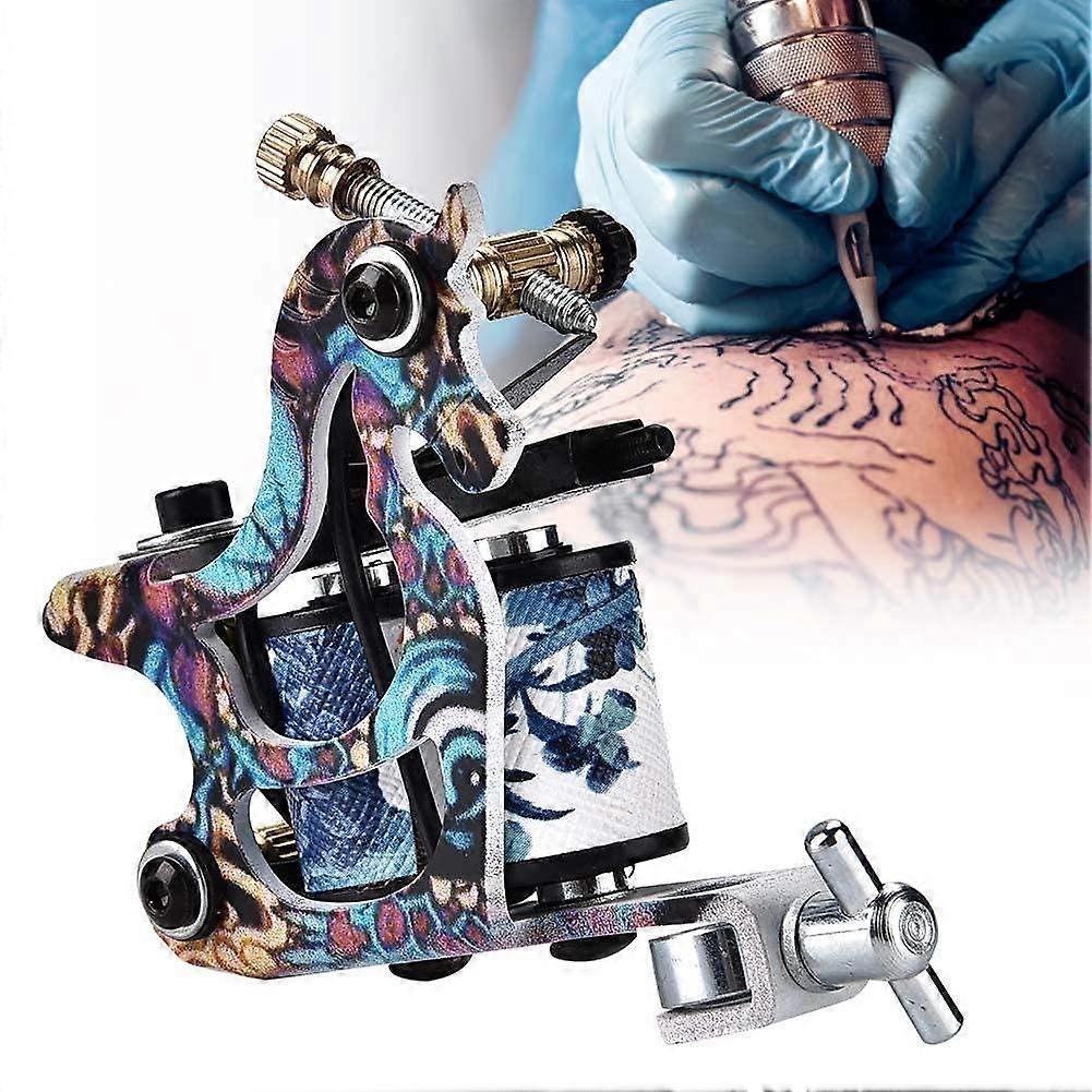 Professional Coil Tattoo Shader Machine with 10 Wrap Copper Coils and Durable Alloy Frame