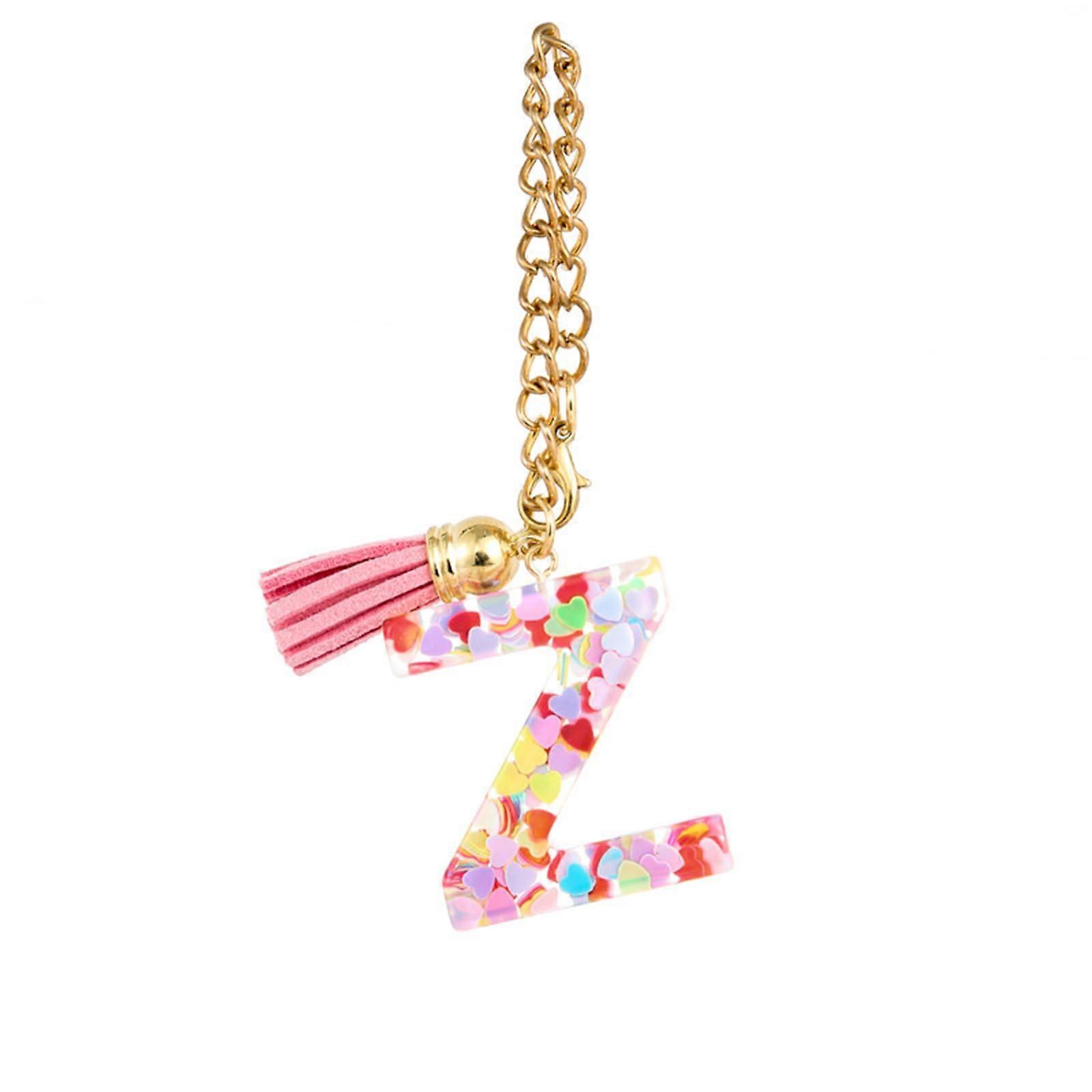 Initial Keychain with Colorful Chain Accent for Cup Handle and Water Bottle Charm